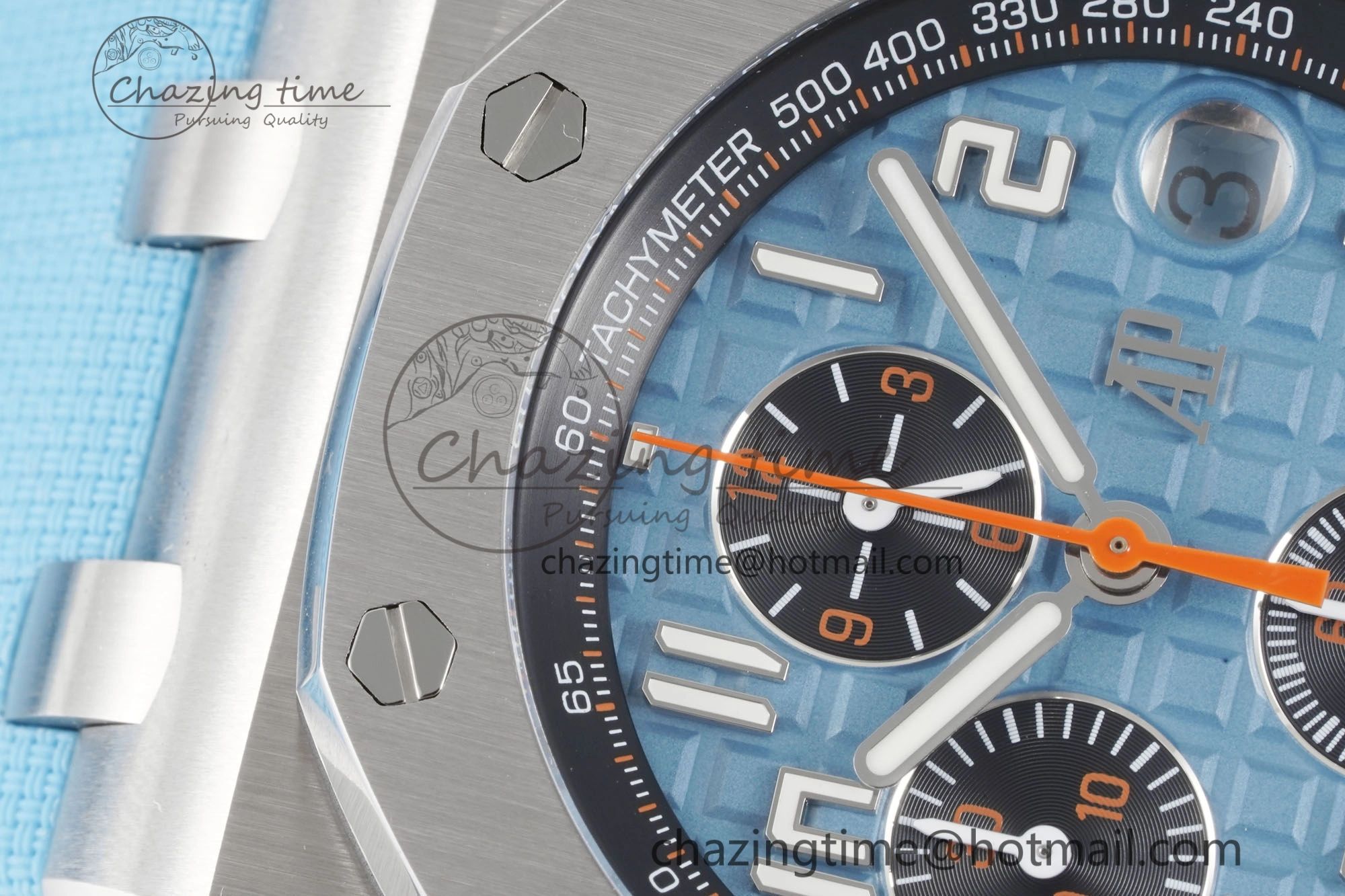 Royal Oak Offshore 42mm SS APF 1:1 Best Edition Light Blue Dial on Light Blue Rubber Strap A4404
