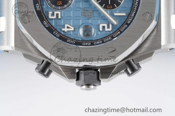 Royal Oak Offshore 42mm SS APF 1:1 Best Edition Light Blue Dial on Light Blue Rubber Strap A4404