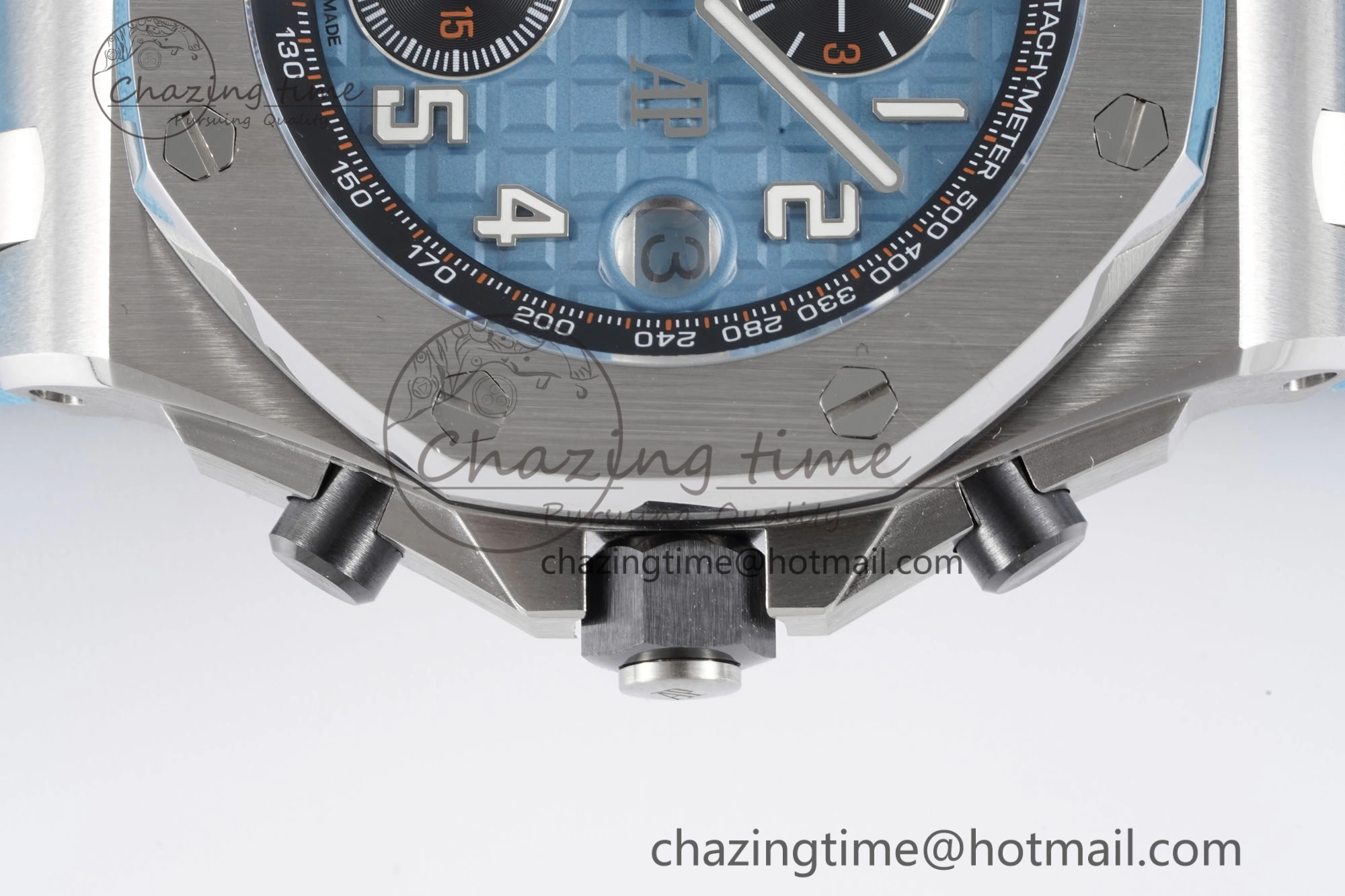 Royal Oak Offshore 42mm SS APF 1:1 Best Edition Light Blue Dial on Light Blue Rubber Strap A4404