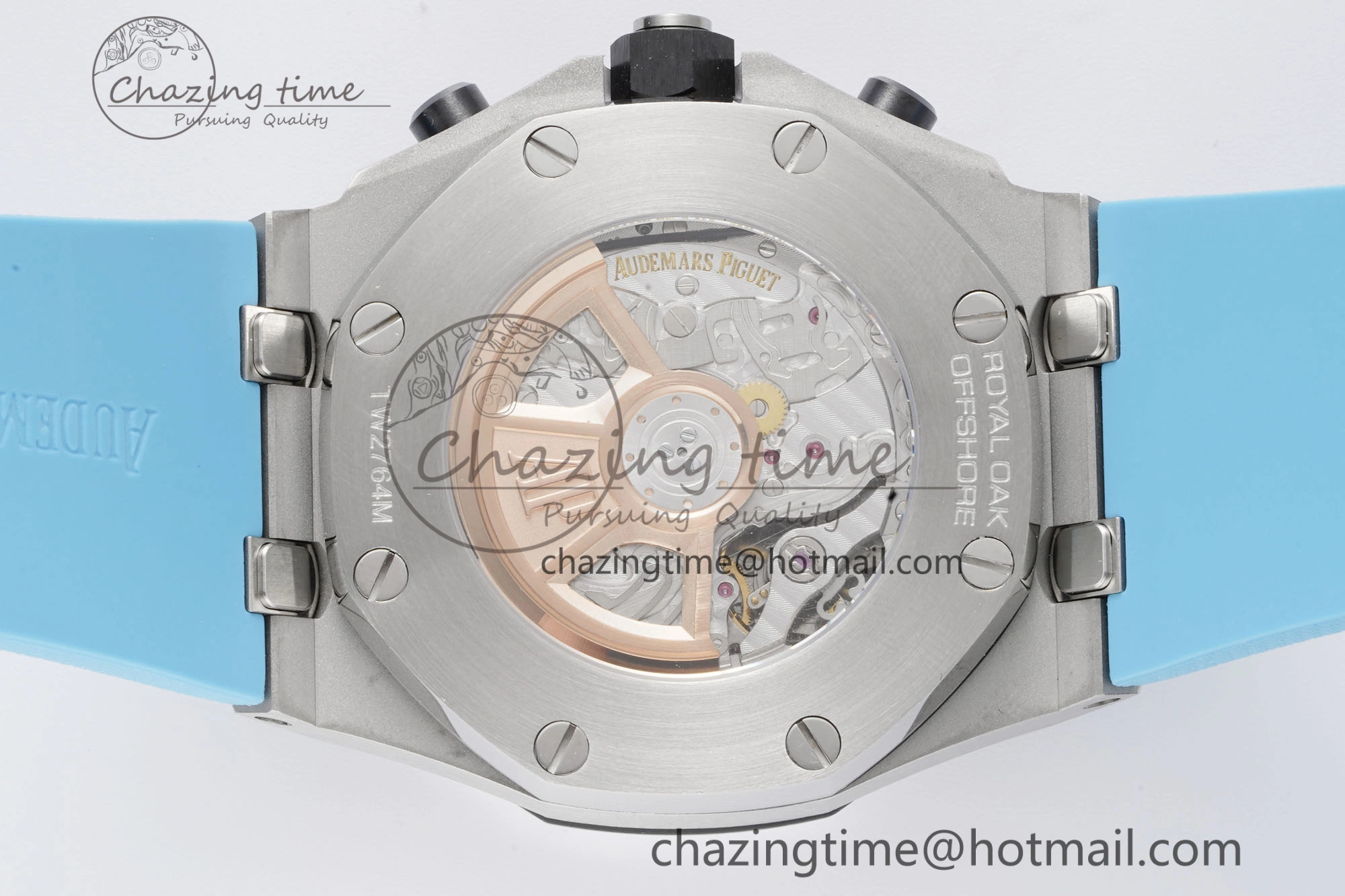 Royal Oak Offshore 42mm SS APF 1:1 Best Edition Light Blue Dial on Light Blue Rubber Strap A4404