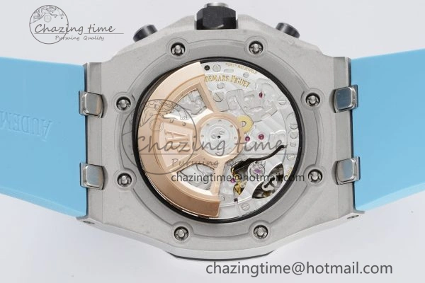 Royal Oak Offshore 42mm SS APF 1:1 Best Edition Light Blue Dial on Light Blue Rubber Strap A4404