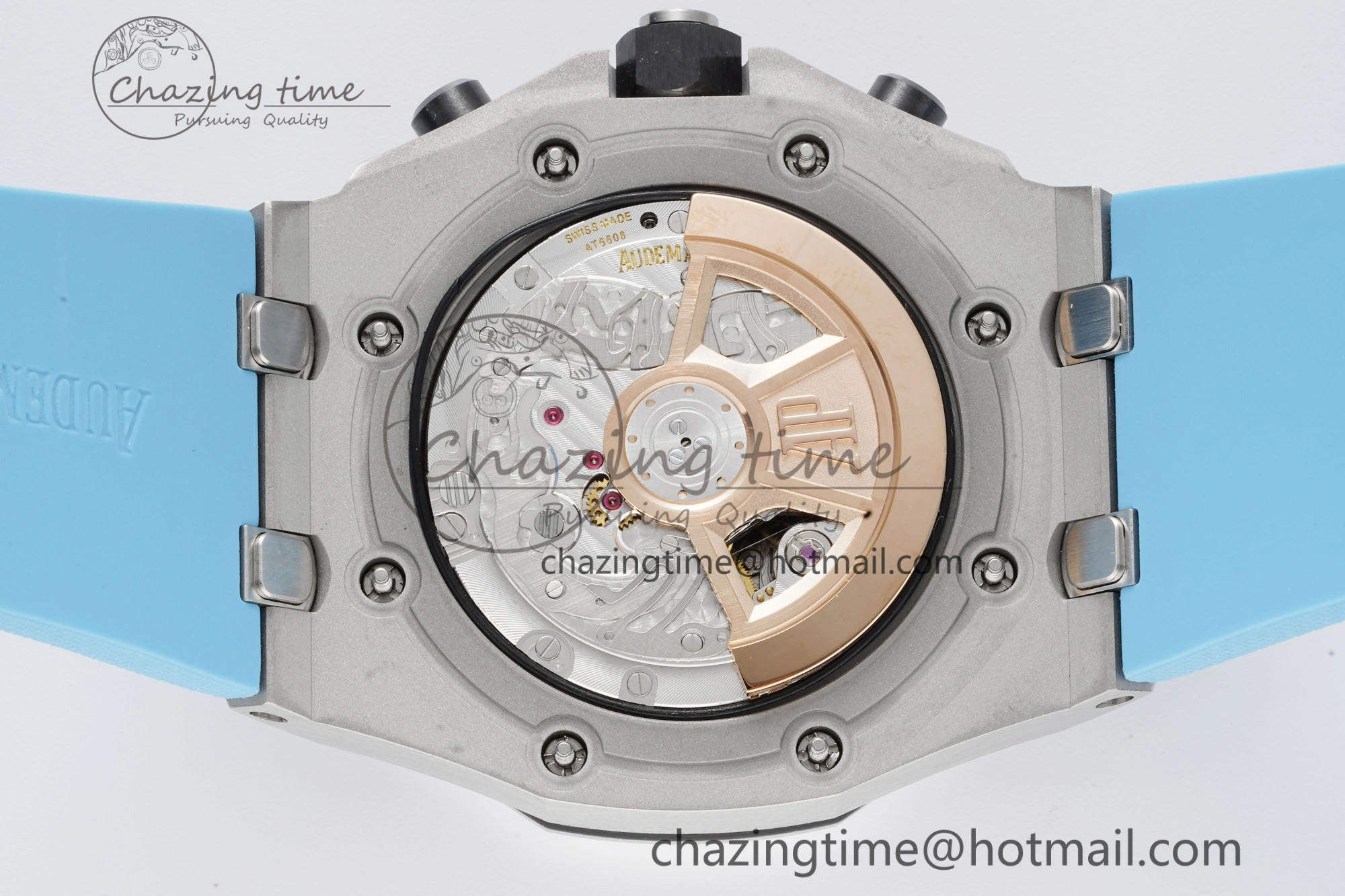 Royal Oak Offshore 42mm SS APF 1:1 Best Edition Light Blue Dial on Light Blue Rubber Strap A4404