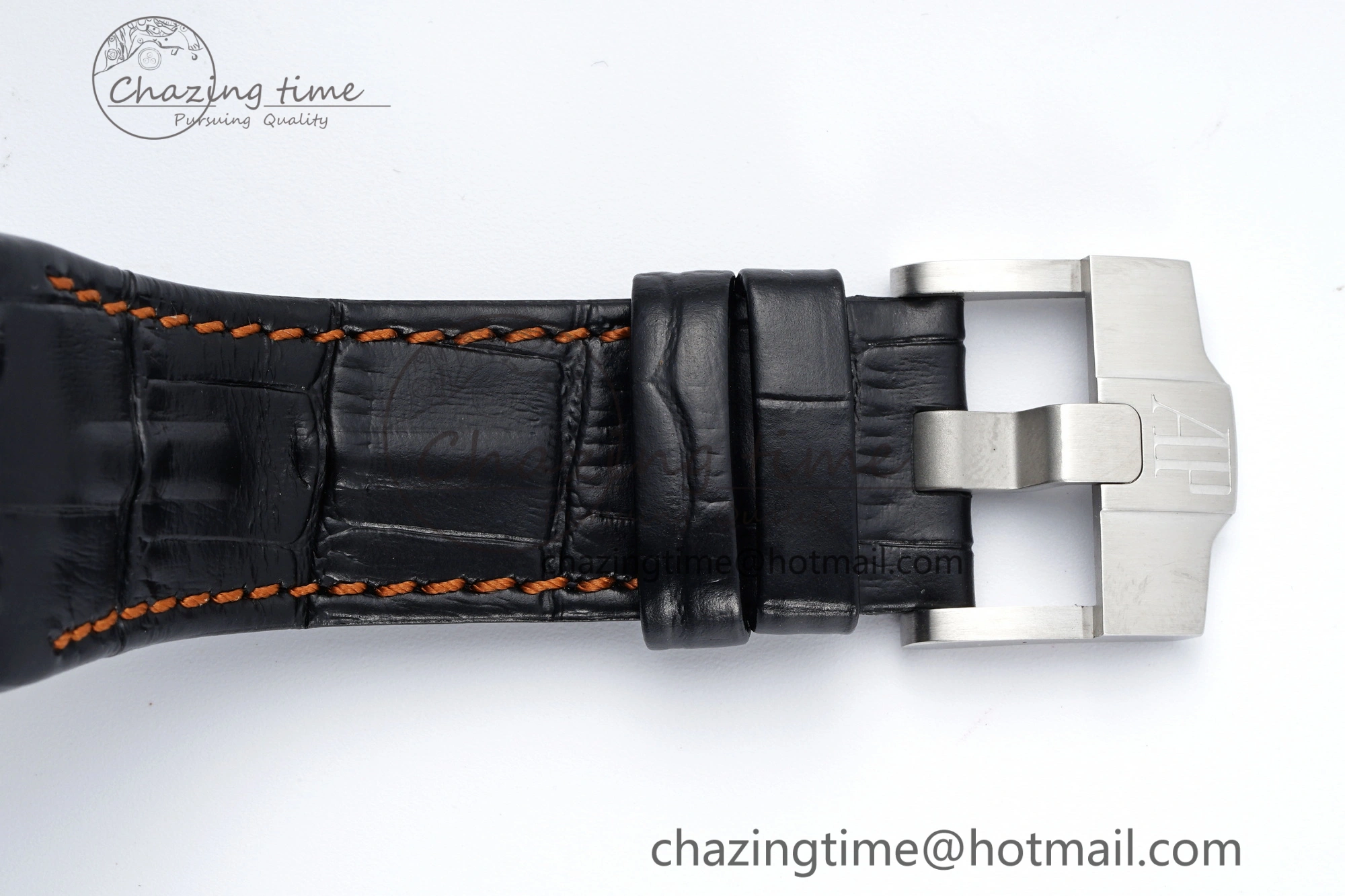 Royal Oak Offshore 42mm SS APF 1:1 Best Edition RG Bezel Blue Dial on Black Leather Strap A3126