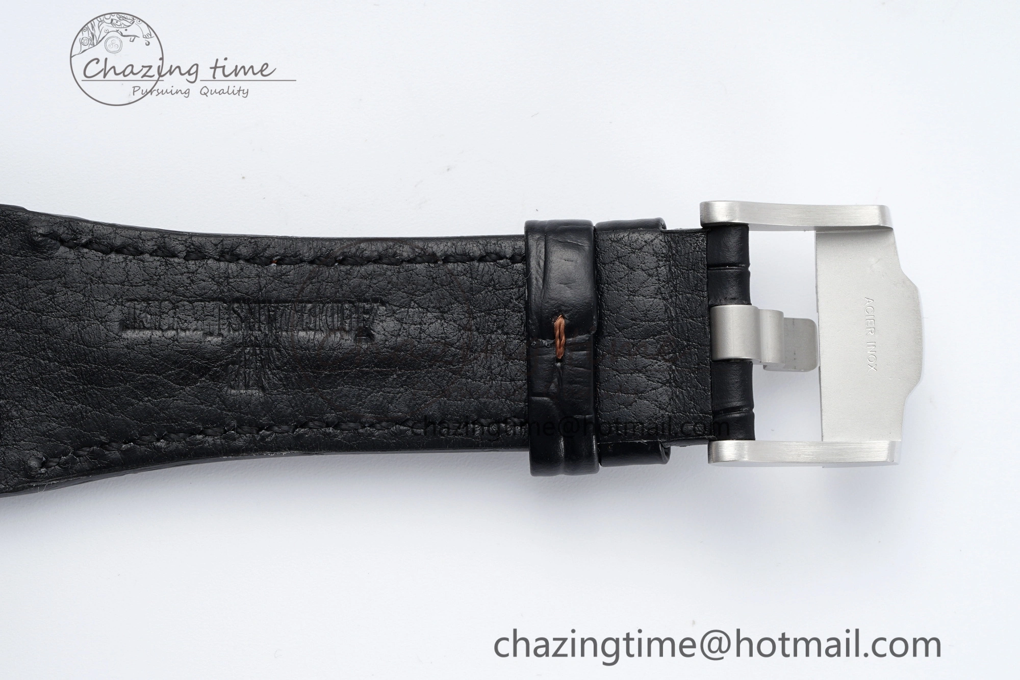 Royal Oak Offshore 42mm SS APF 1:1 Best Edition RG Bezel Blue Dial on Black Leather Strap A3126