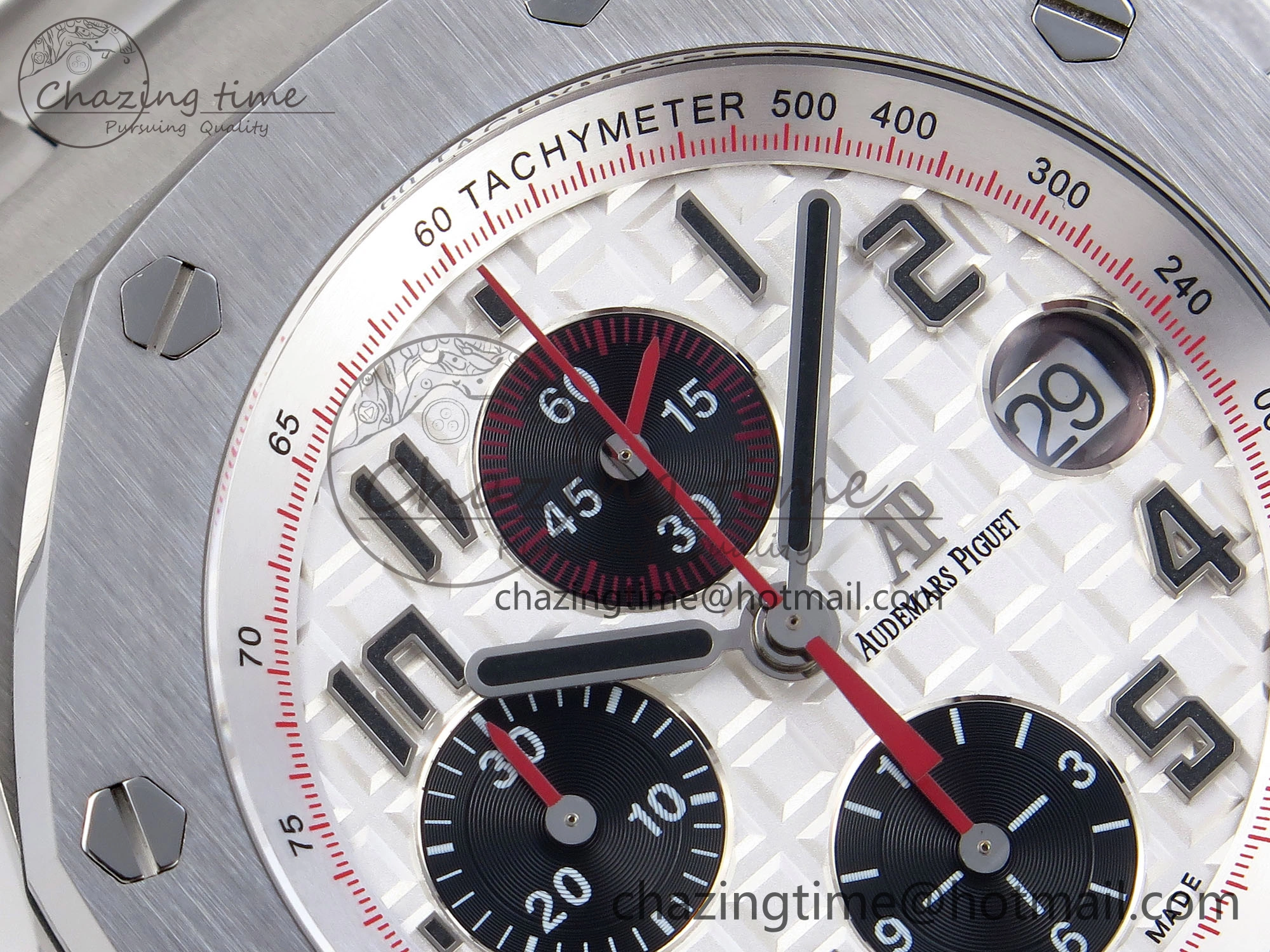 Royal Oak Offshore 42mm SS APF 1:1 Best Edition White Black Dial on SS Bracelet Strap A7750