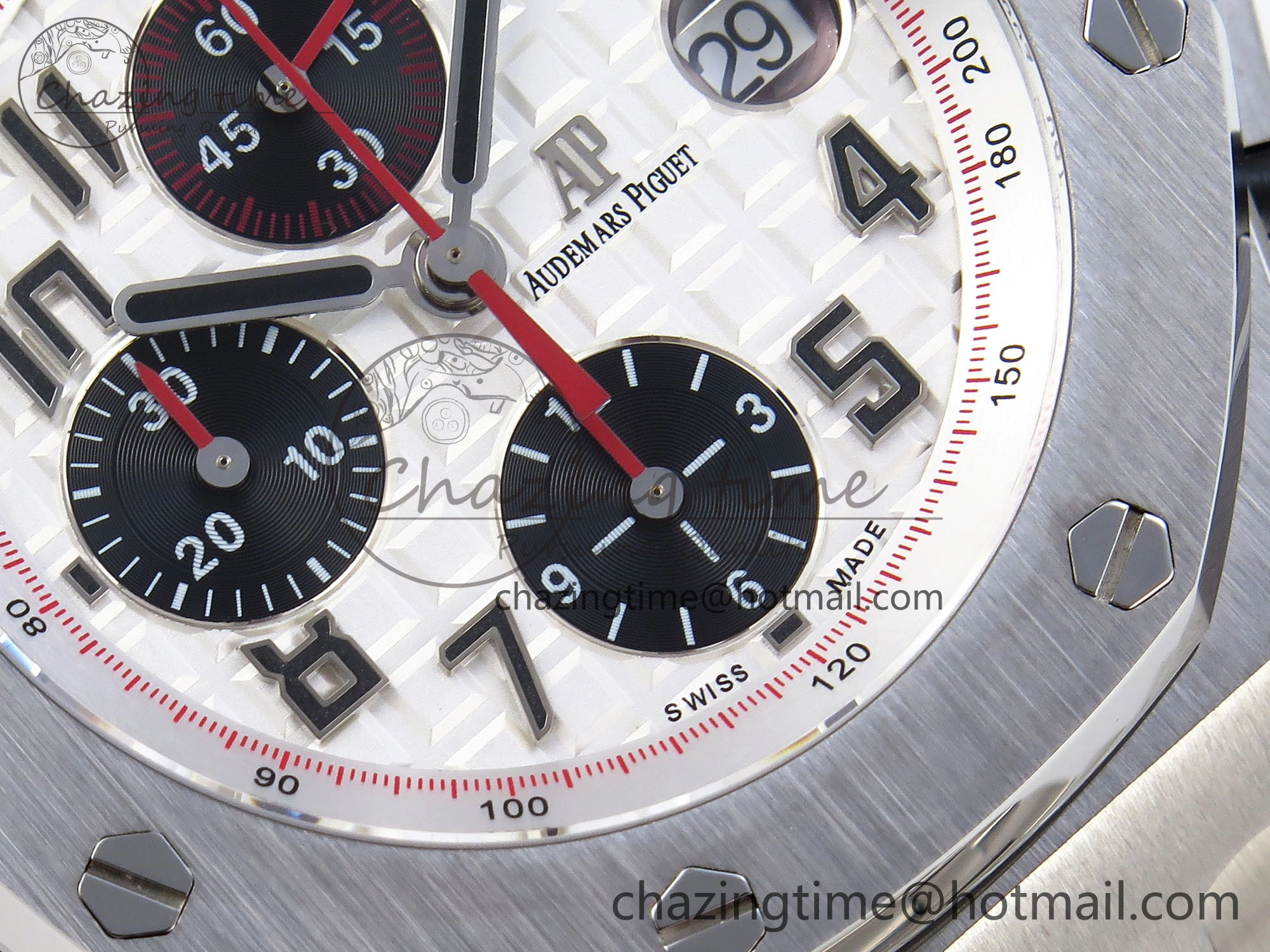 Royal Oak Offshore 42mm SS APF 1:1 Best Edition White Black Dial on SS Bracelet Strap A7750