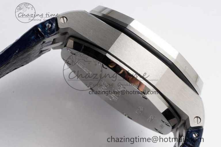 Royal Oak Offshore 42mm SS APF 1:1 Best Edition White Blue Dial on Blue Leather Strap A7750