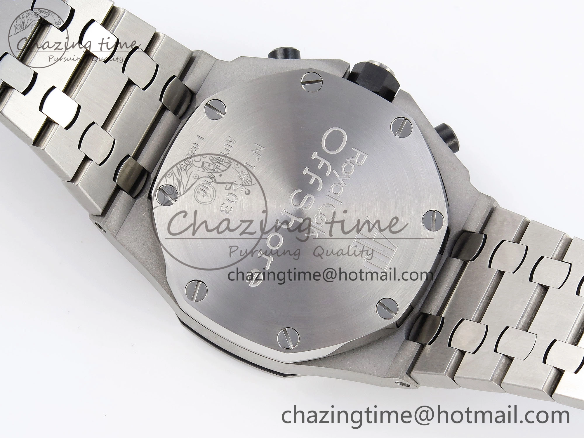 Royal Oak Offshore 42mm SS APF 1:1 Best Edition White Silver Dial on SS Bracelet Strap A7750