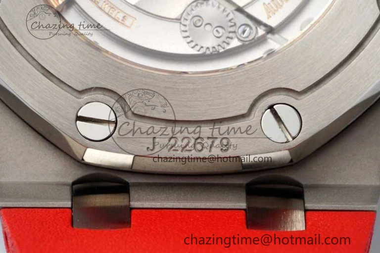 Royal Oak Offshore 42mm SS Black Ceramic Bezel APF 1:1 Best Edition Black Dial on Black Red Rubber Strap A3126