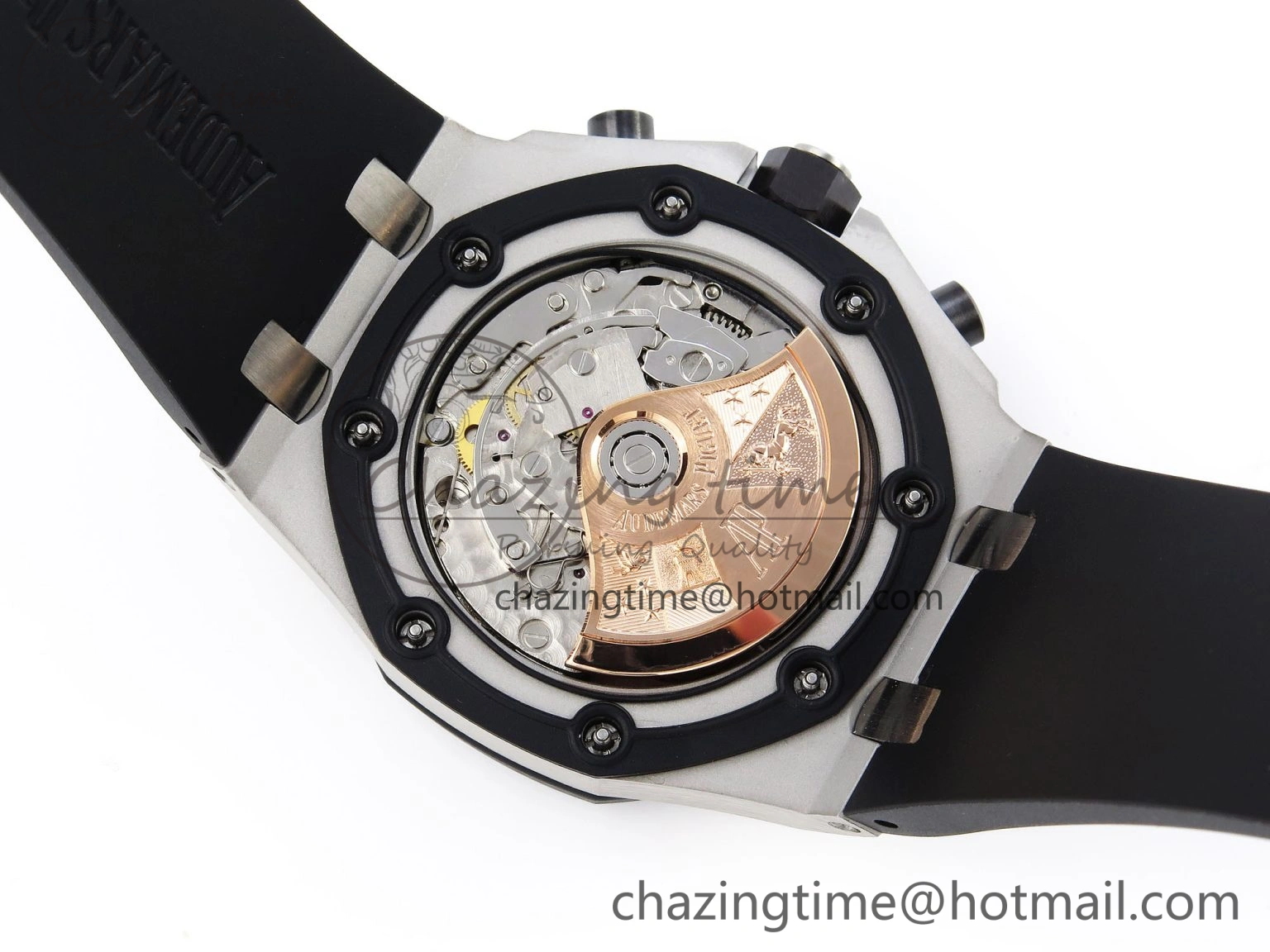 Royal Oak Offshore 42mm SS Black Ceramic Bezel APF 1:1 Best Edition White Silver Dial on Black Rubber Strap A7750