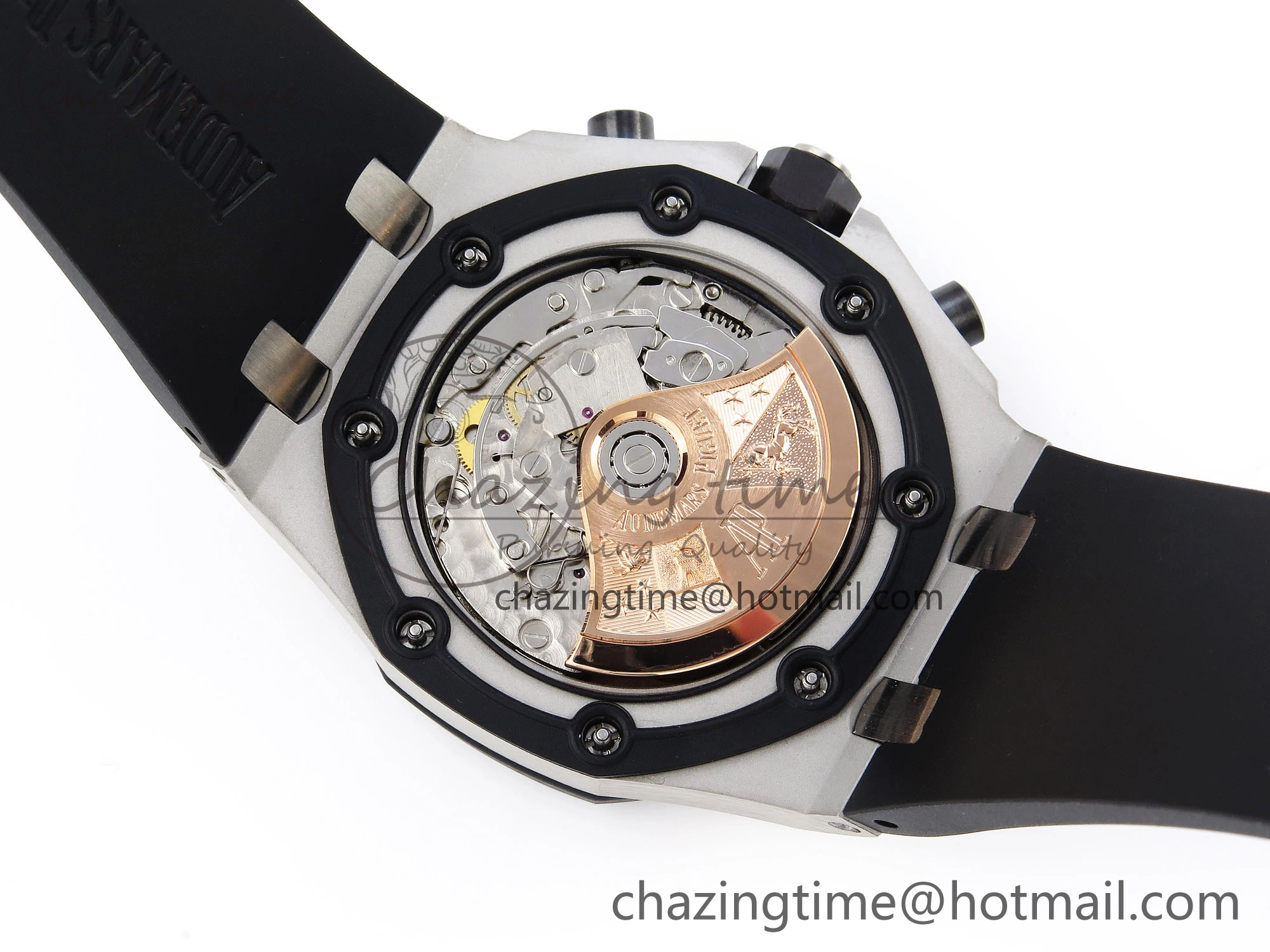 Royal Oak Offshore 42mm SS Black Ceramic Bezel APF 1:1 Best Edition White Silver Dial on Black Rubber Strap A7750