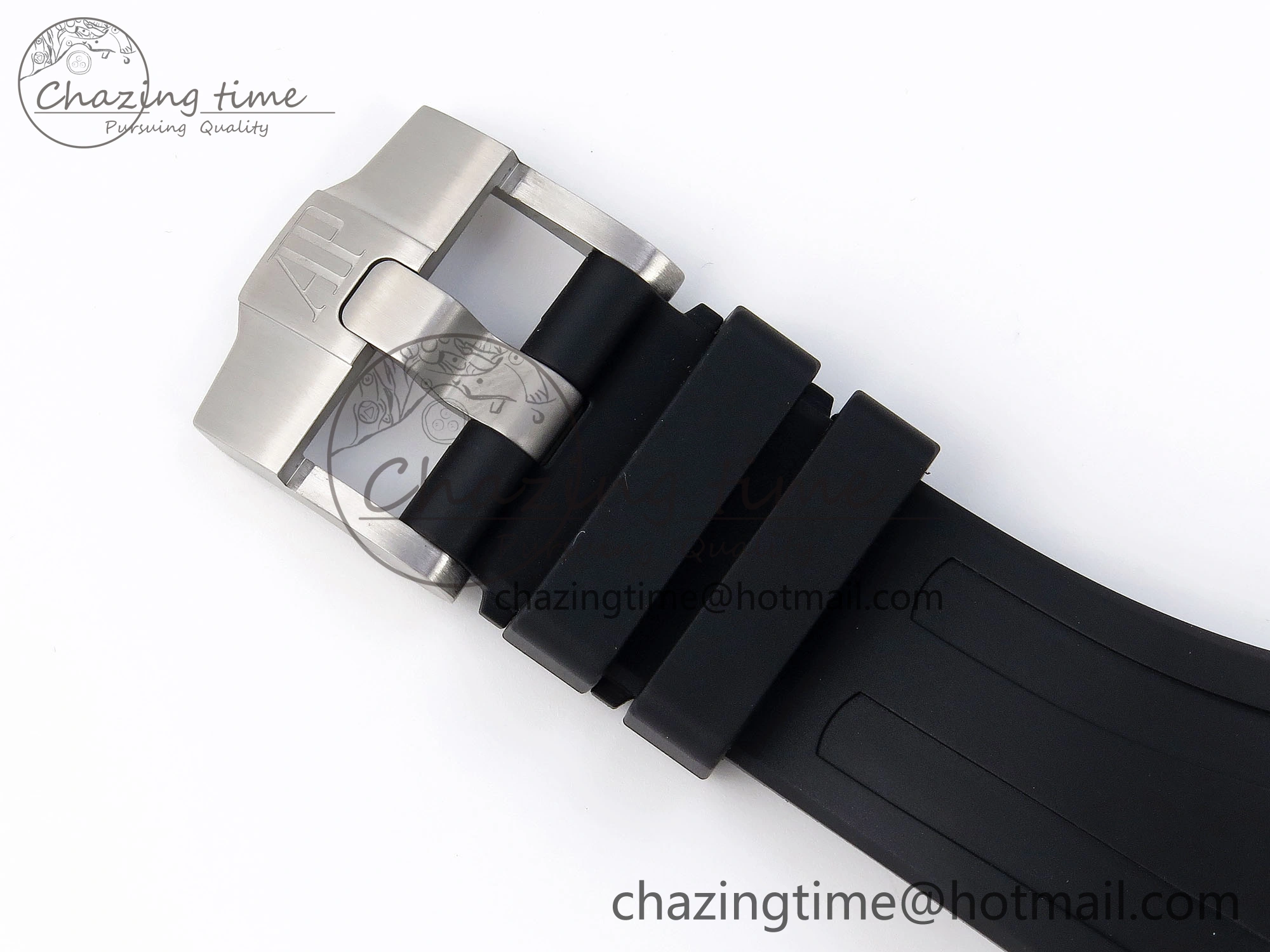 Royal Oak Offshore 42mm SS Black Ceramic Bezel APF 1:1 Best Edition White Silver Dial on Black Rubber Strap A7750