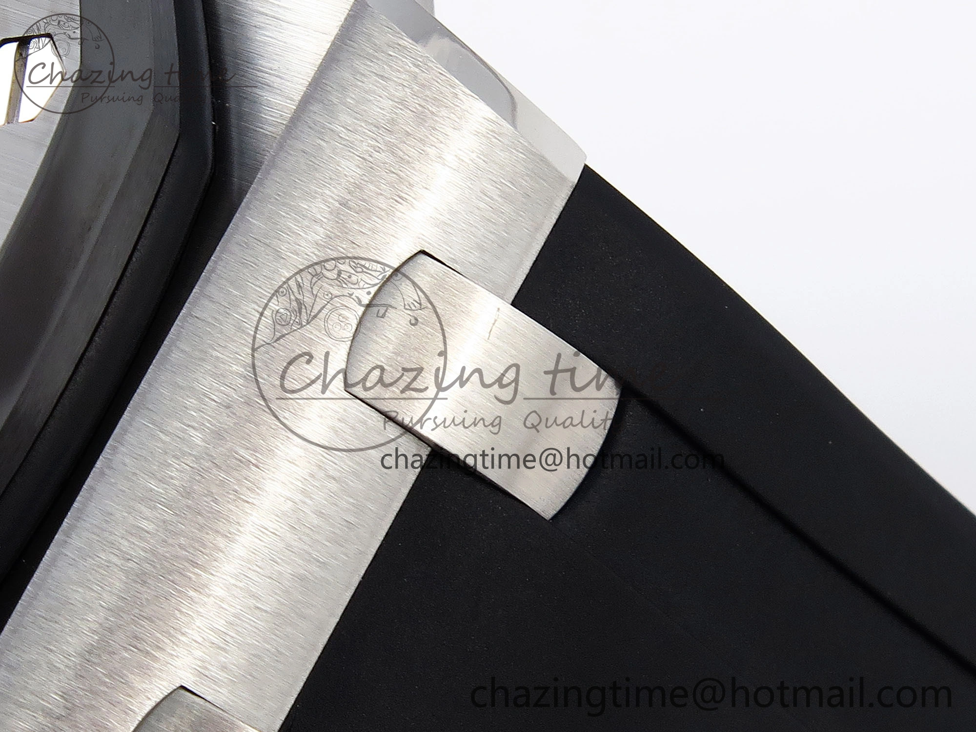 Royal Oak Offshore 42mm SS Black Ceramic Bezel APF 1:1 Best Edition White Silver Dial on Black Rubber Strap A7750
