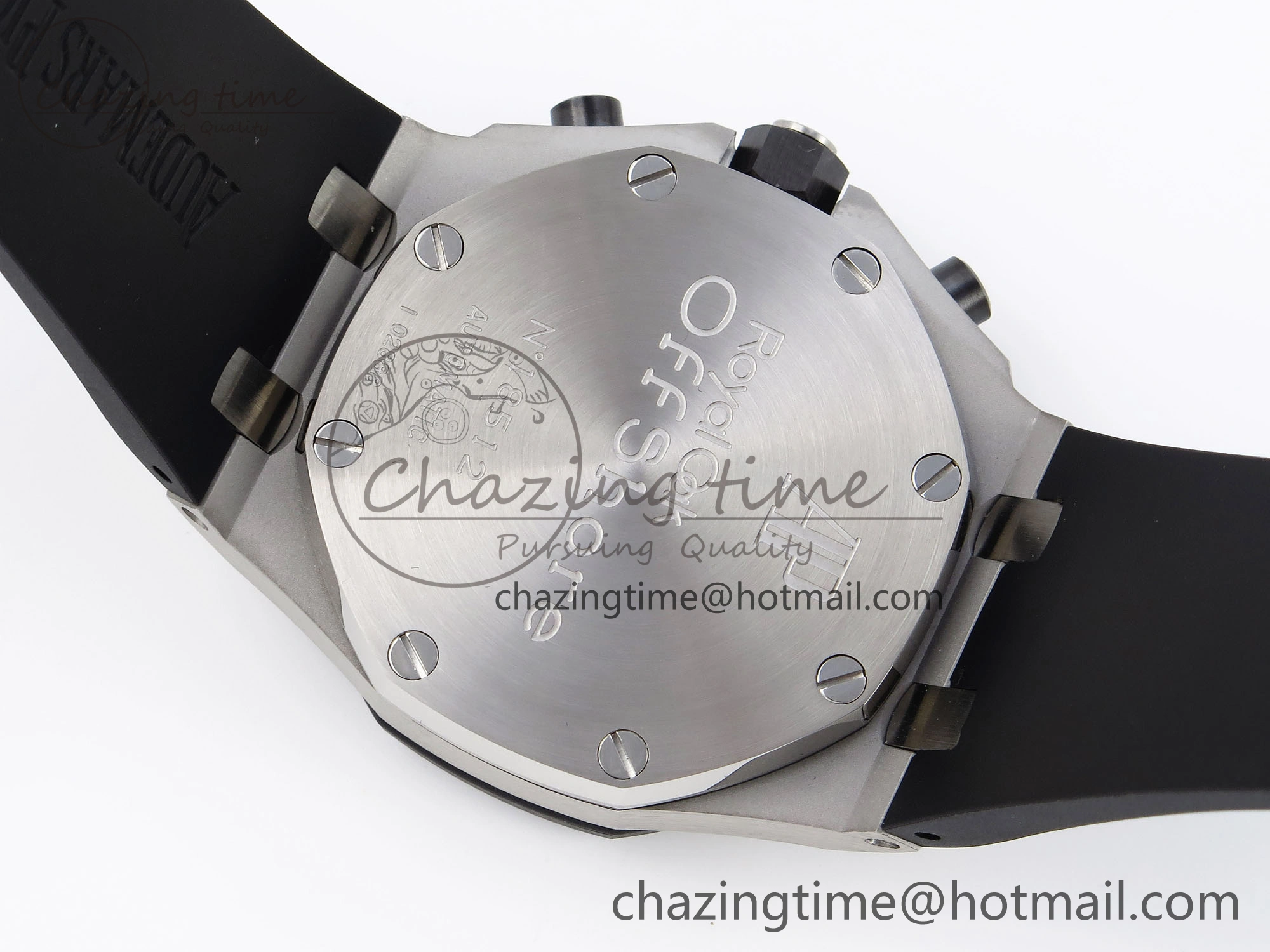 Royal Oak Offshore 42mm SS Black Ceramic Bezel APF 1:1 Best Edition White Silver Dial on Black Rubber Strap A7750