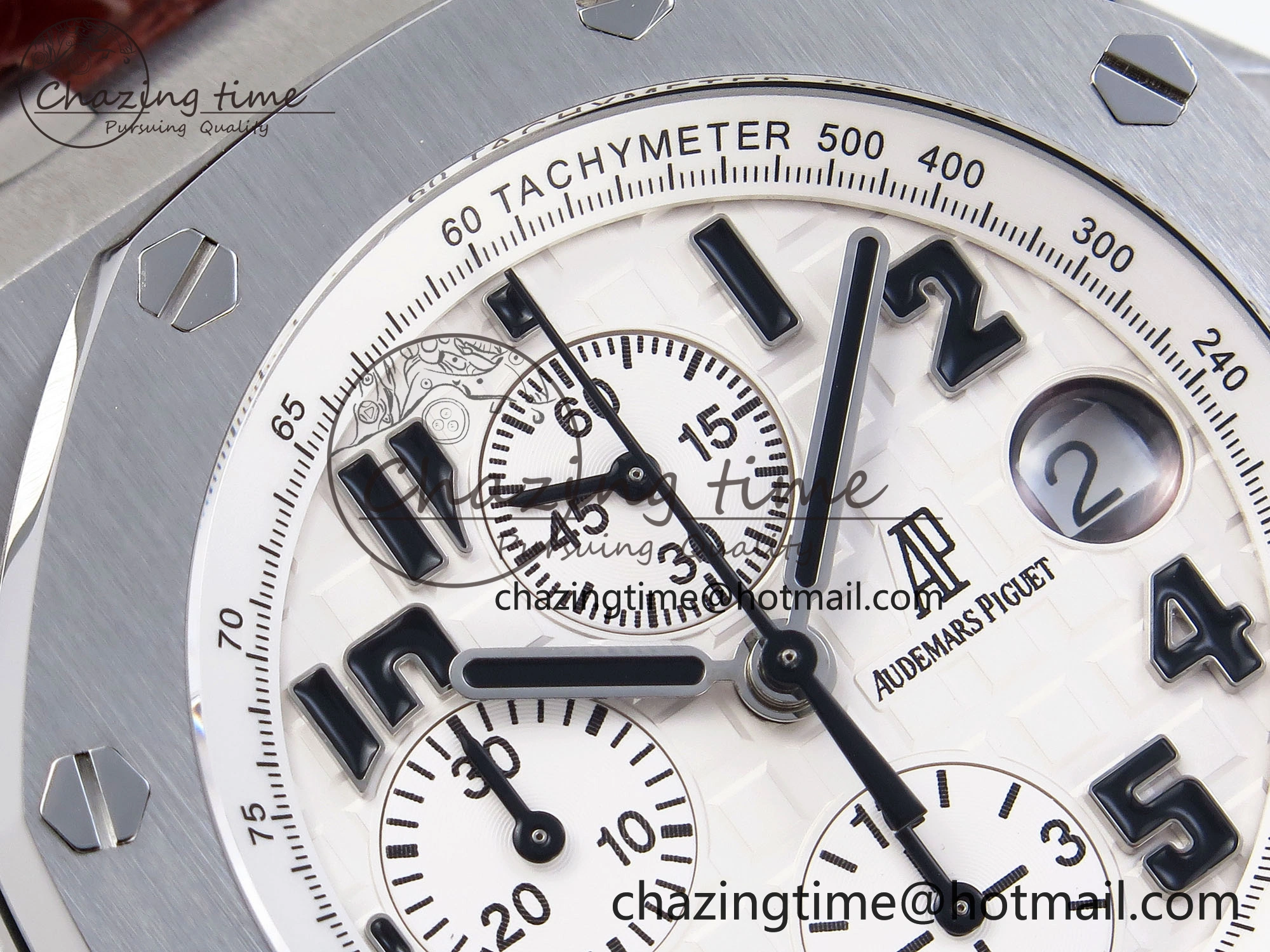 Royal Oak Offshore 42mm Safari SS APF 1:1 Best Edition White Dial on Brown Leather Strap A7750