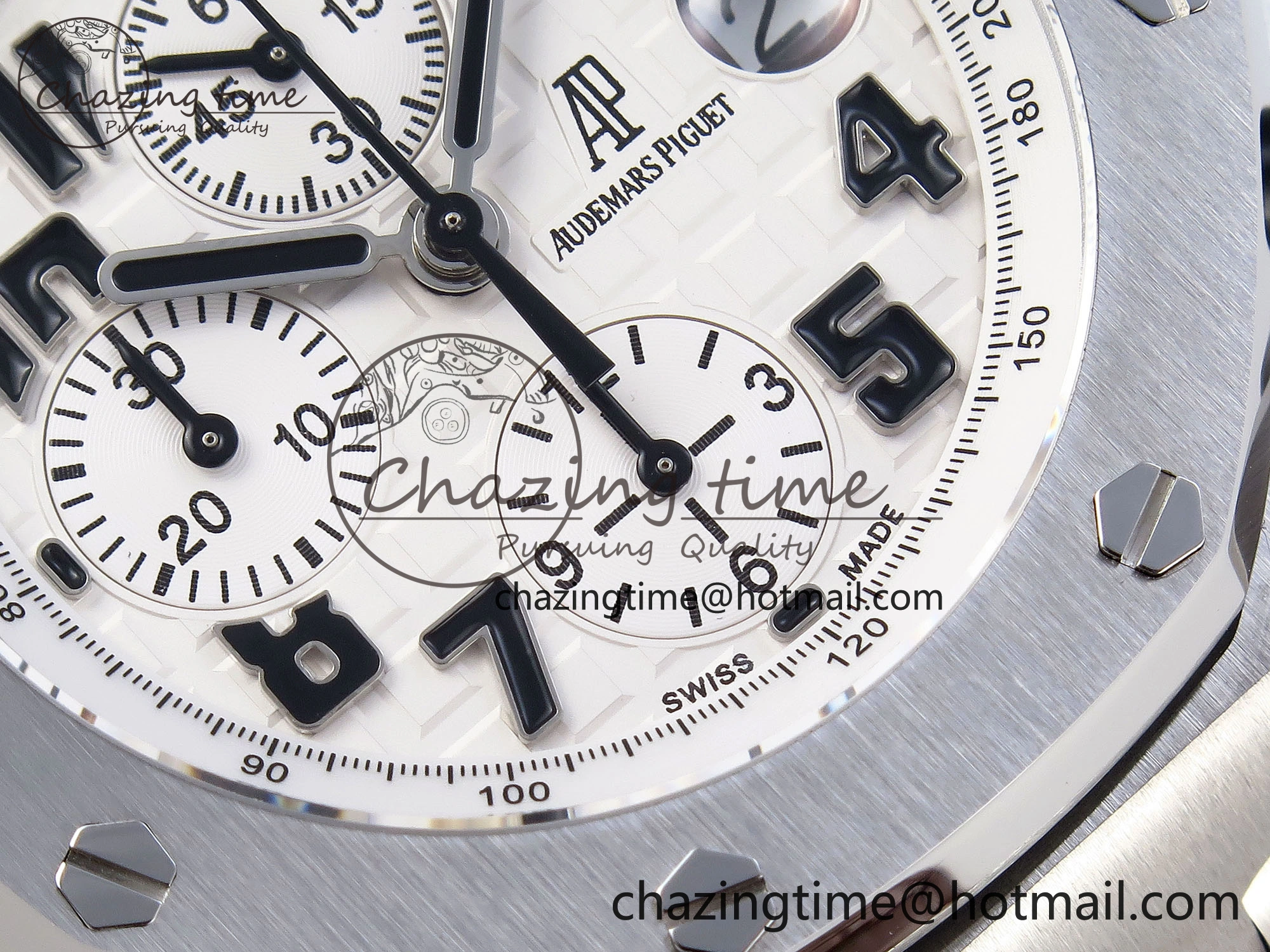 Royal Oak Offshore 42mm Safari SS APF 1:1 Best Edition White Dial on Brown Leather Strap A7750