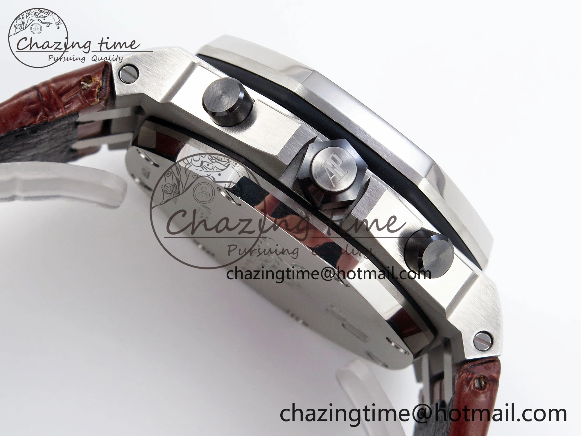 Royal Oak Offshore 42mm Safari SS APF 1:1 Best Edition White Dial on Brown Leather Strap A7750