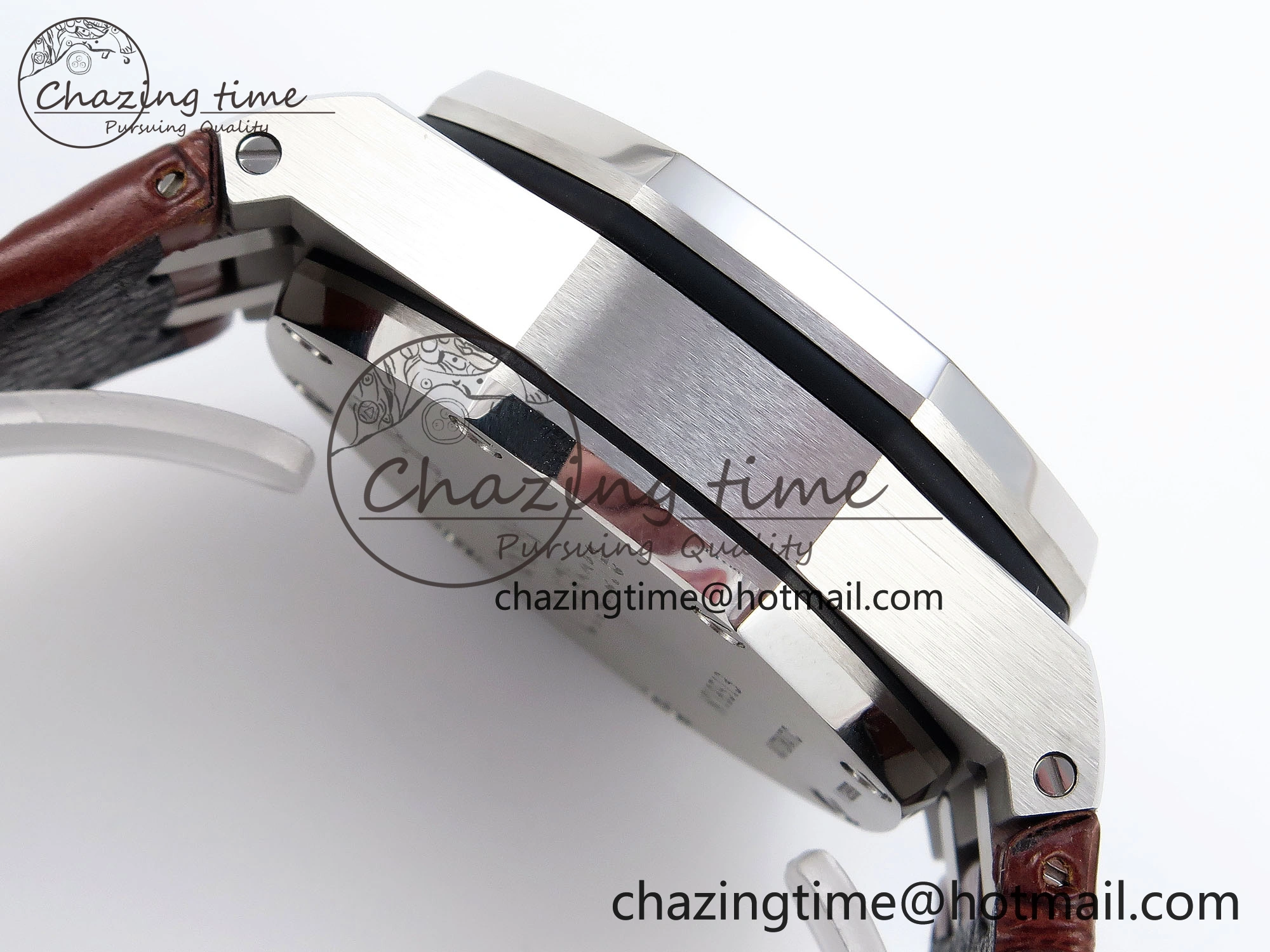 Royal Oak Offshore 42mm Safari SS APF 1:1 Best Edition White Dial on Brown Leather Strap A7750