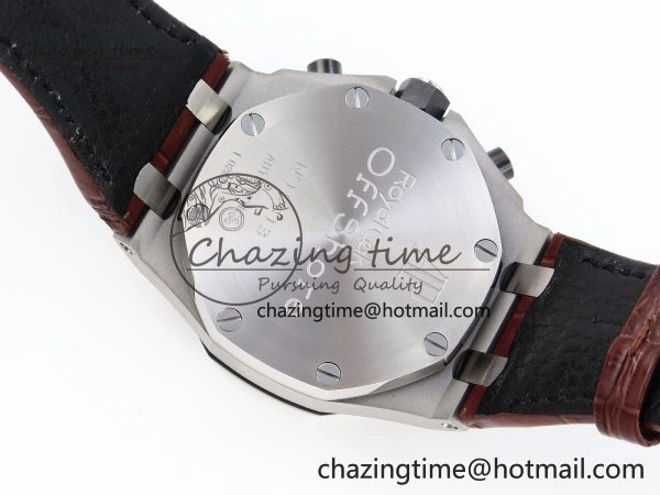Royal Oak Offshore 42mm Safari SS APF 1:1 Best Edition White Dial on Brown Leather Strap A7750