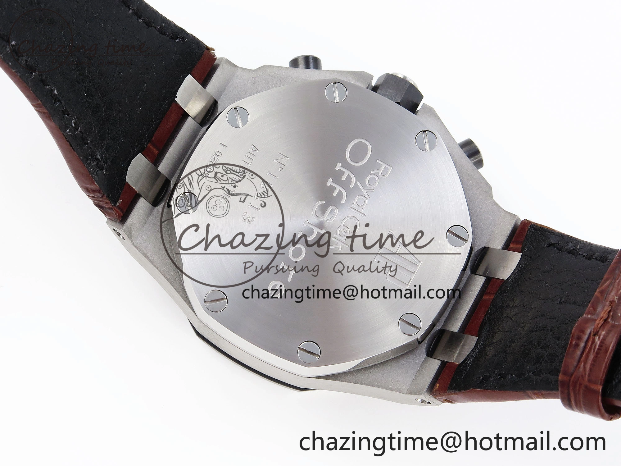 Royal Oak Offshore 42mm Safari SS APF 1:1 Best Edition White Dial on Brown Leather Strap A7750