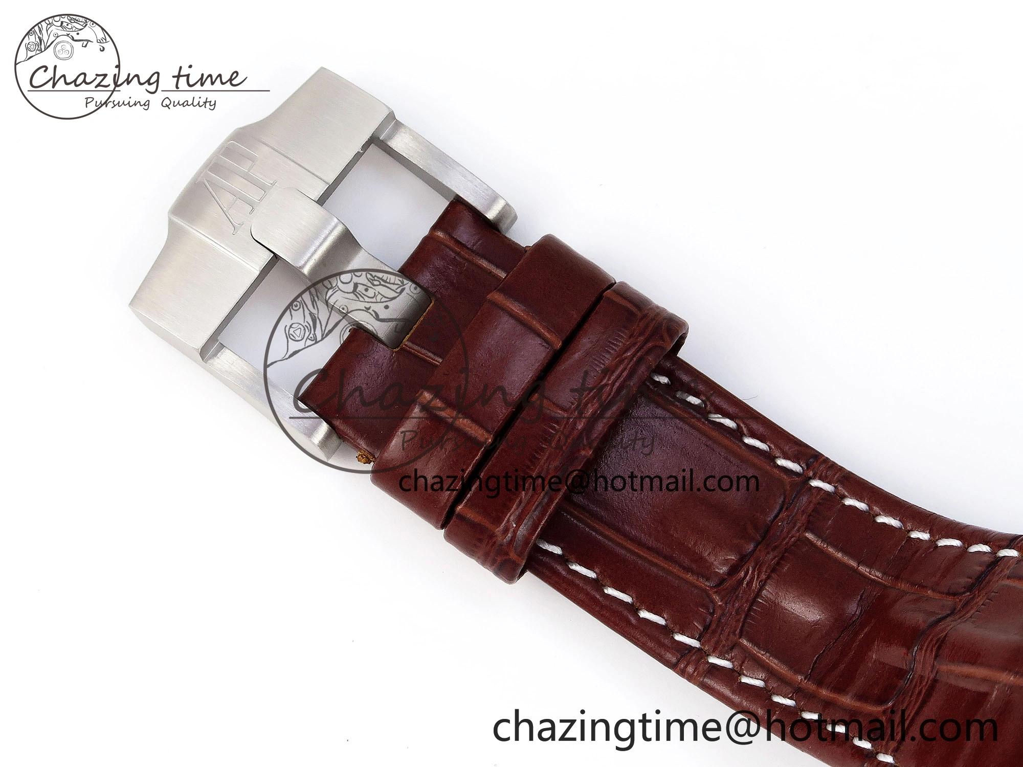 Royal Oak Offshore 42mm Safari SS APF 1:1 Best Edition White Dial on Brown Leather Strap A7750