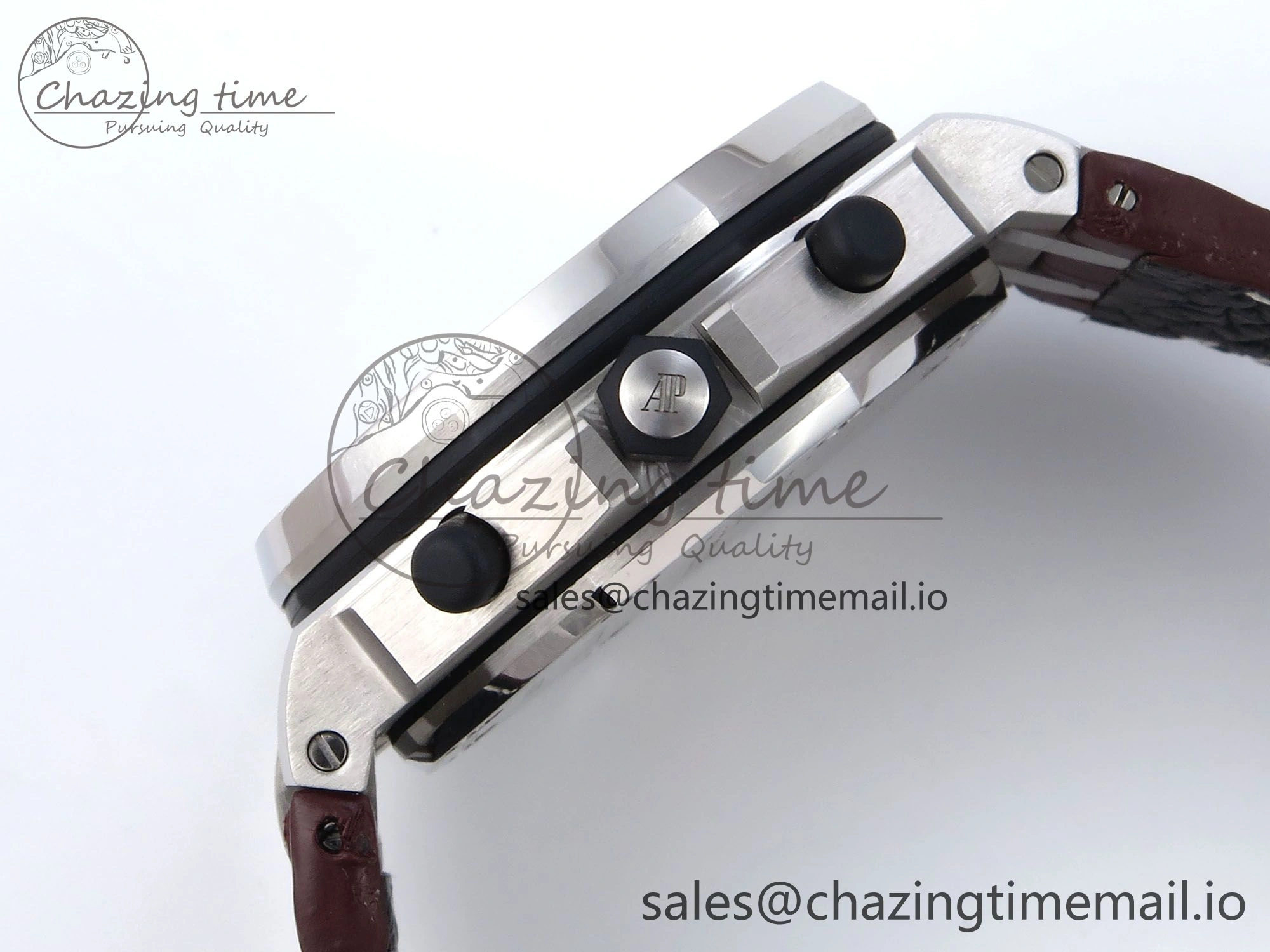Royal Oak Offshore 42mm Safari TKF Best Edition White Dial on Brown Leather Strap A7750