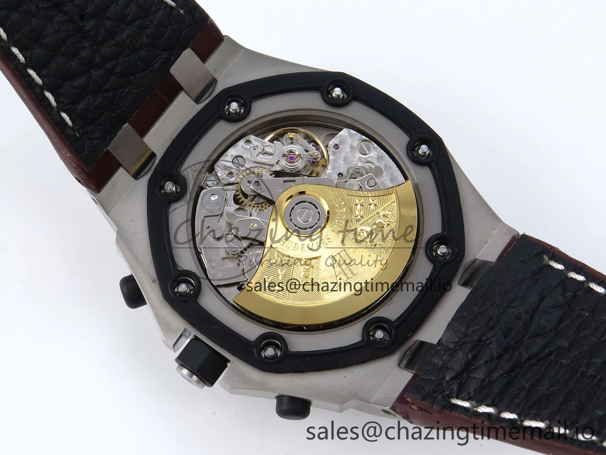 Royal Oak Offshore 42mm Safari TKF Best Edition White Dial on Brown Leather Strap A7750