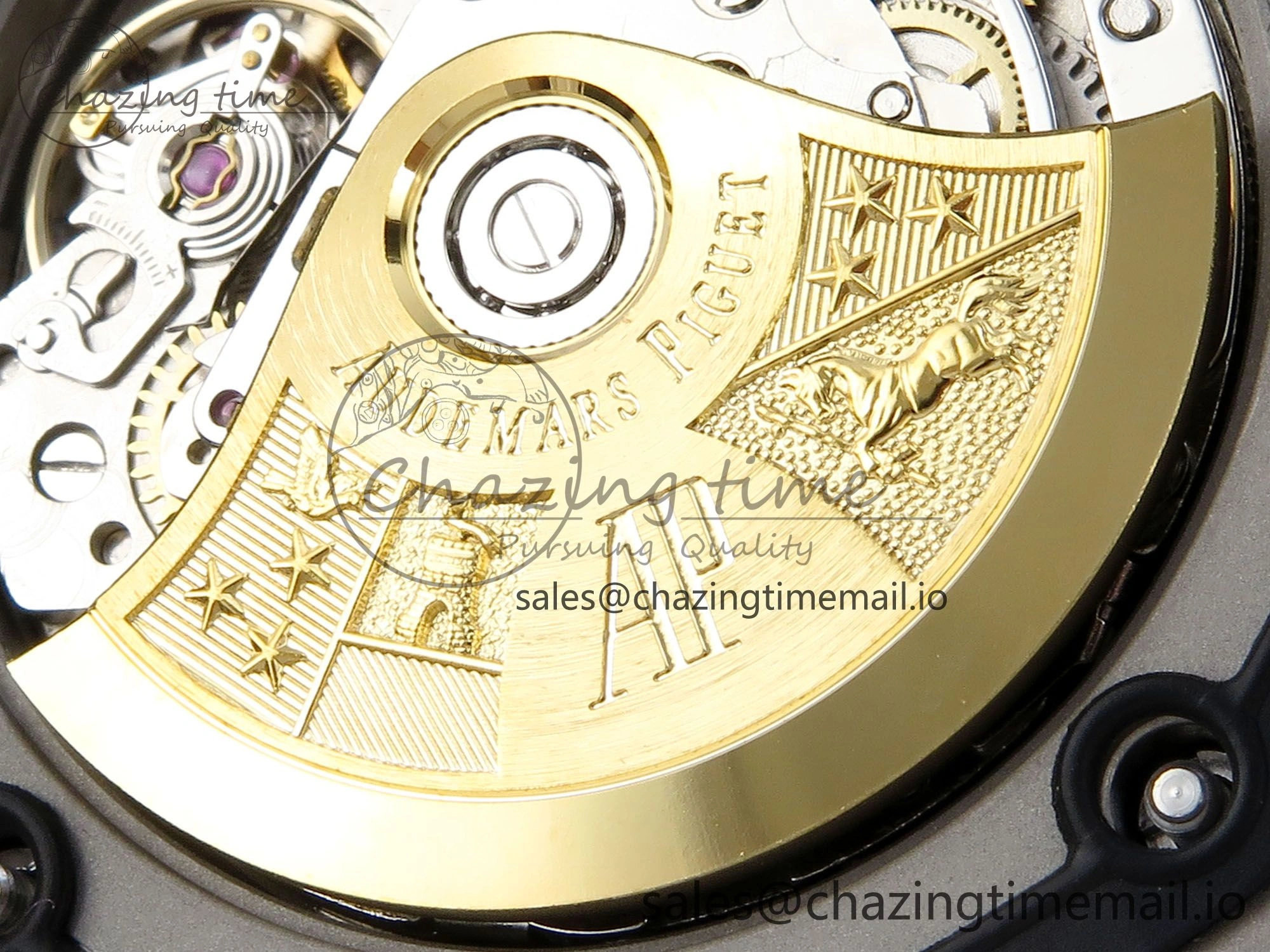 Royal Oak Offshore 42mm Volcano TKF Best Edition Black Dial on Black Leather Strap A7750
