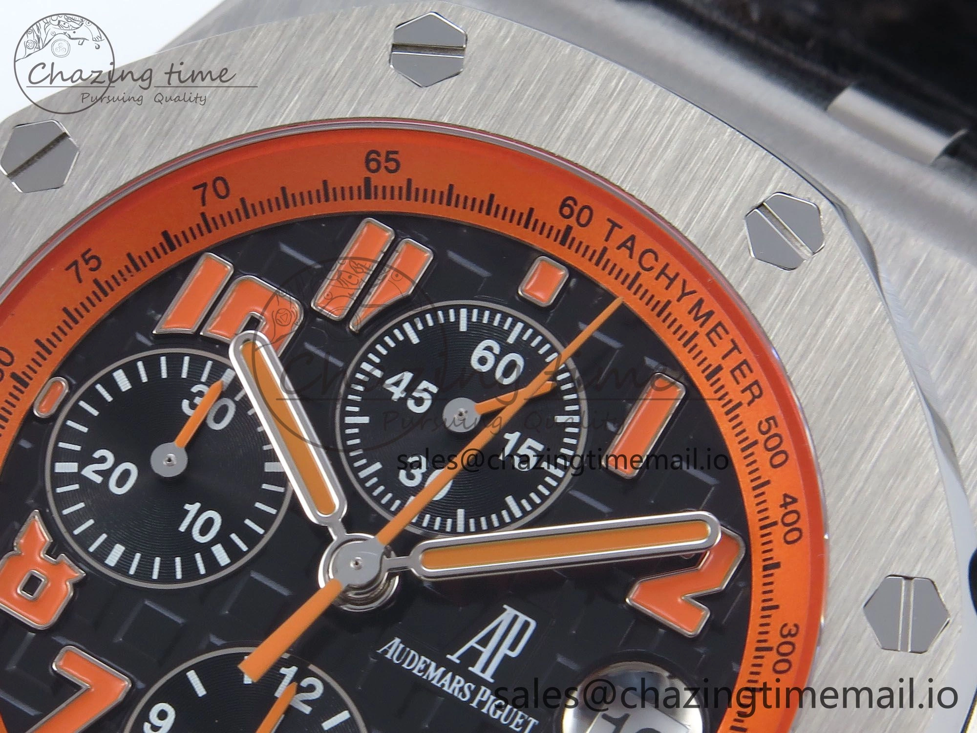 Royal Oak Offshore 42mm Volcano TKF Best Edition Black Dial on Black Leather Strap A7750