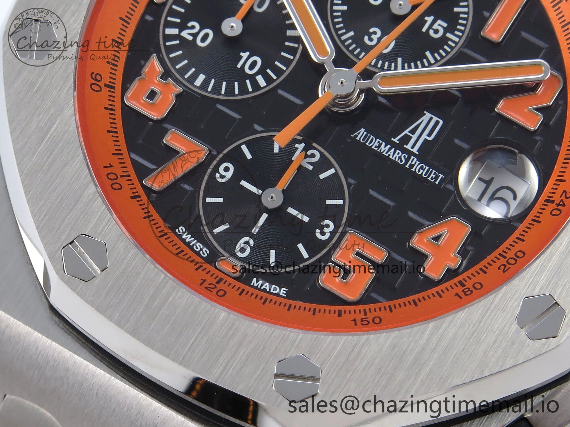 Royal Oak Offshore 42mm Volcano TKF Best Edition Black Dial on Black Leather Strap A7750