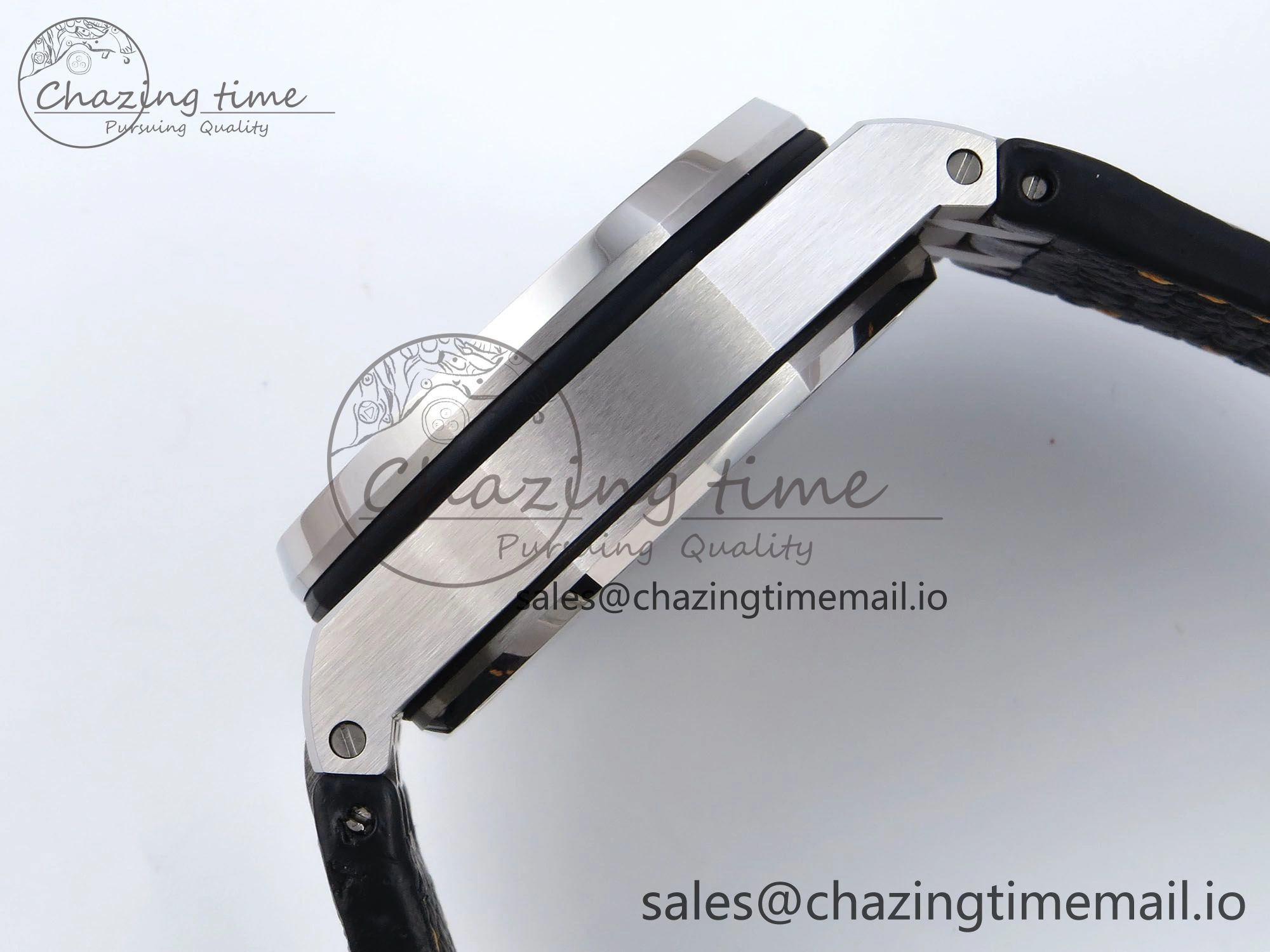 Royal Oak Offshore 42mm Volcano TKF Best Edition Black Dial on Black Leather Strap A7750