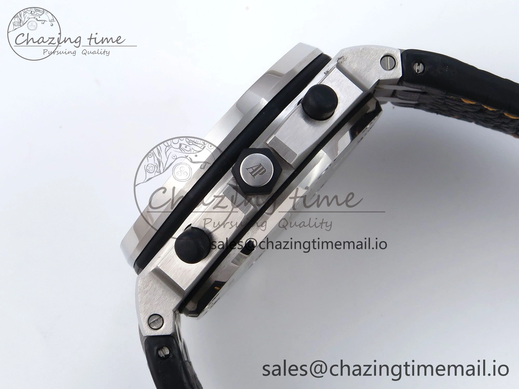 Royal Oak Offshore 42mm Volcano TKF Best Edition Black Dial on Black Leather Strap A7750