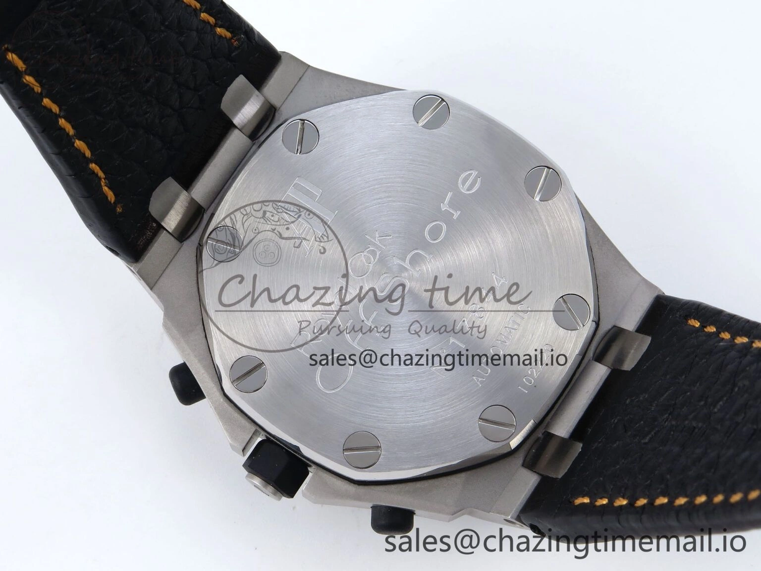 Royal Oak Offshore 42mm Volcano TKF Best Edition Black Dial on Black Leather Strap A7750