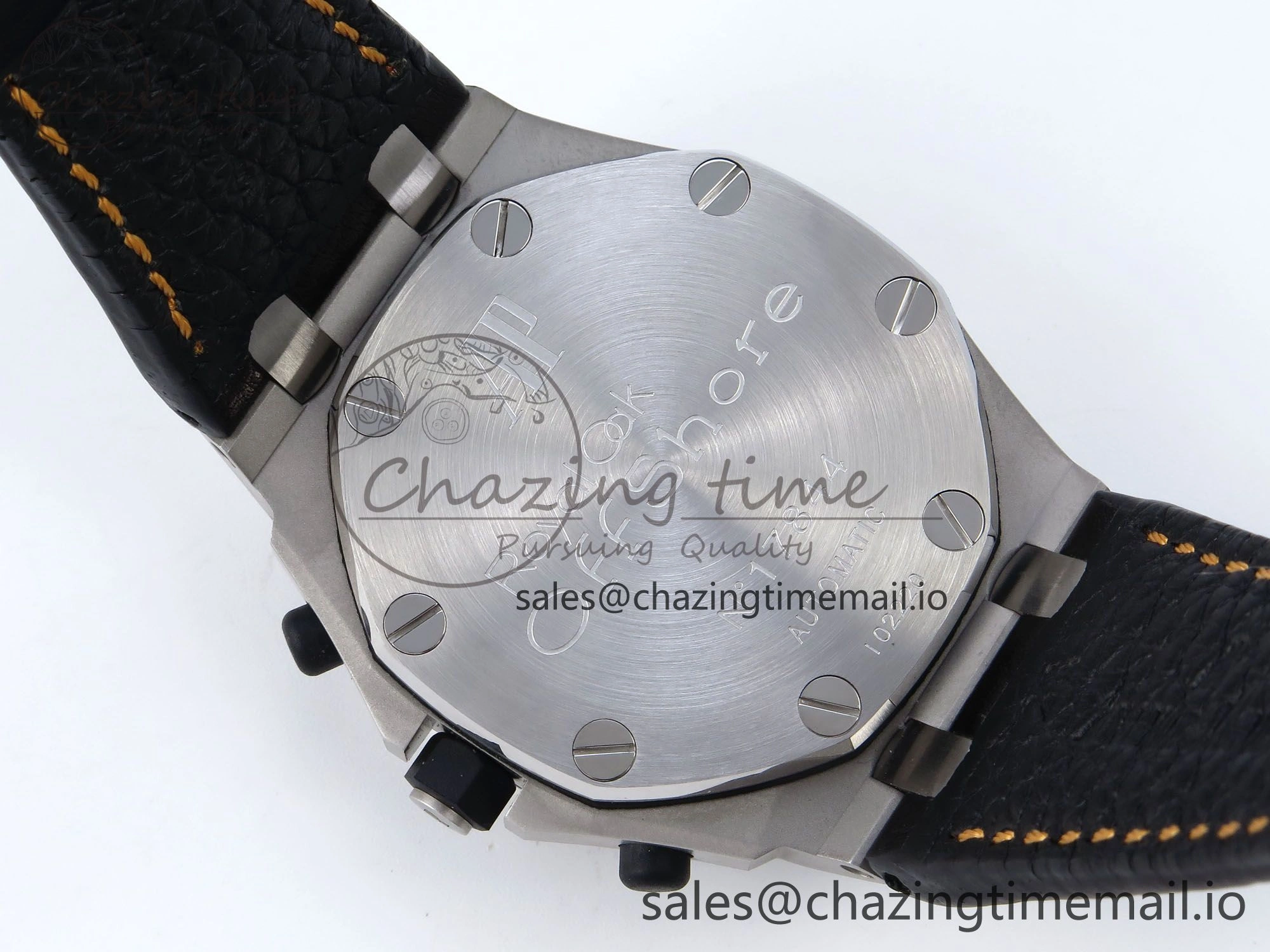 Royal Oak Offshore 42mm Volcano TKF Best Edition Black Dial on Black Leather Strap A7750