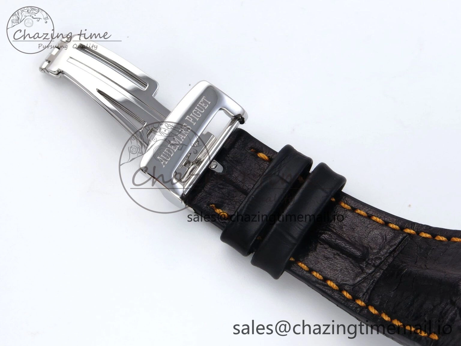 Royal Oak Offshore 42mm Volcano TKF Best Edition Black Dial on Black Leather Strap A7750