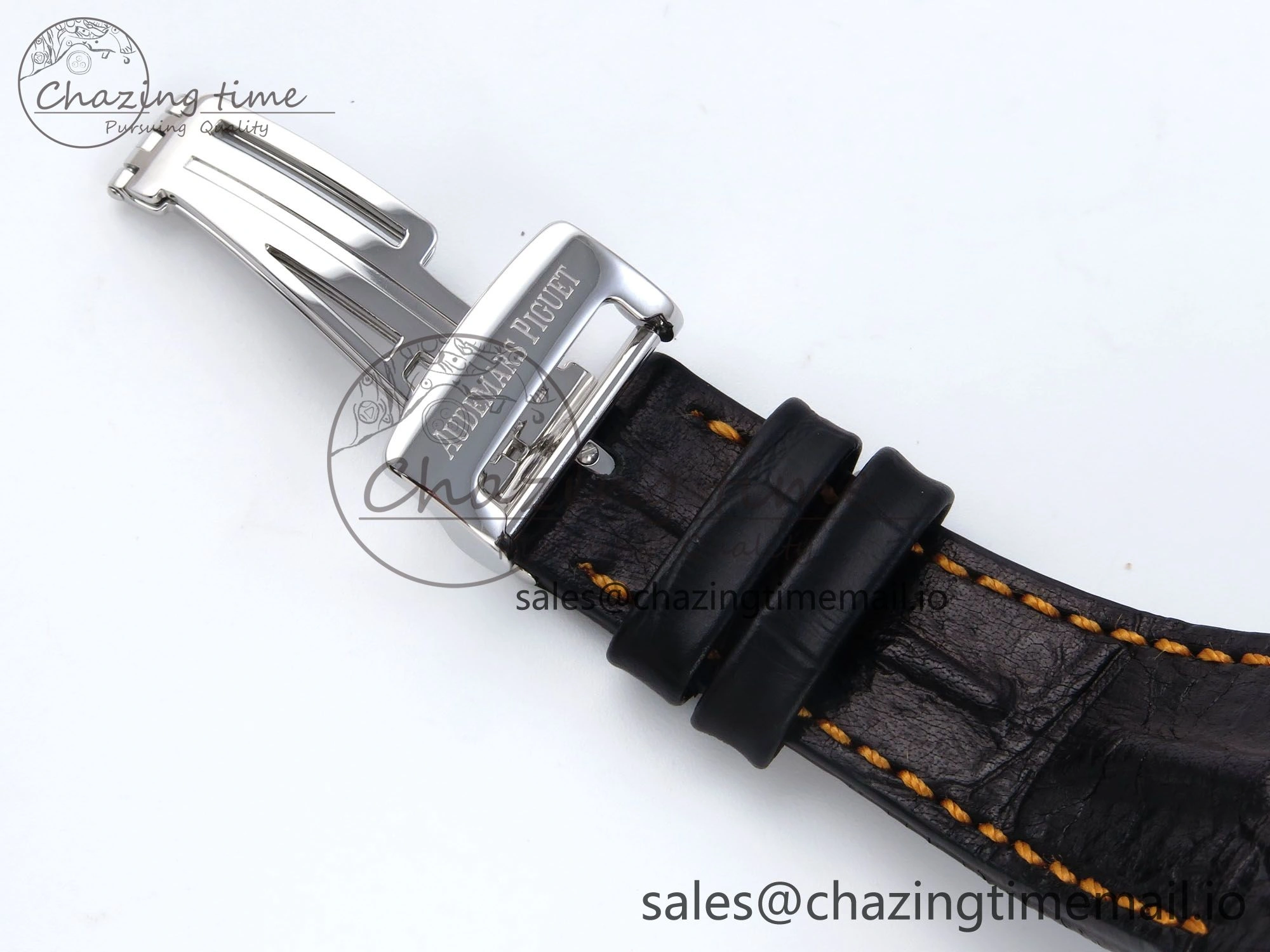 Royal Oak Offshore 42mm Volcano TKF Best Edition Black Dial on Black Leather Strap A7750