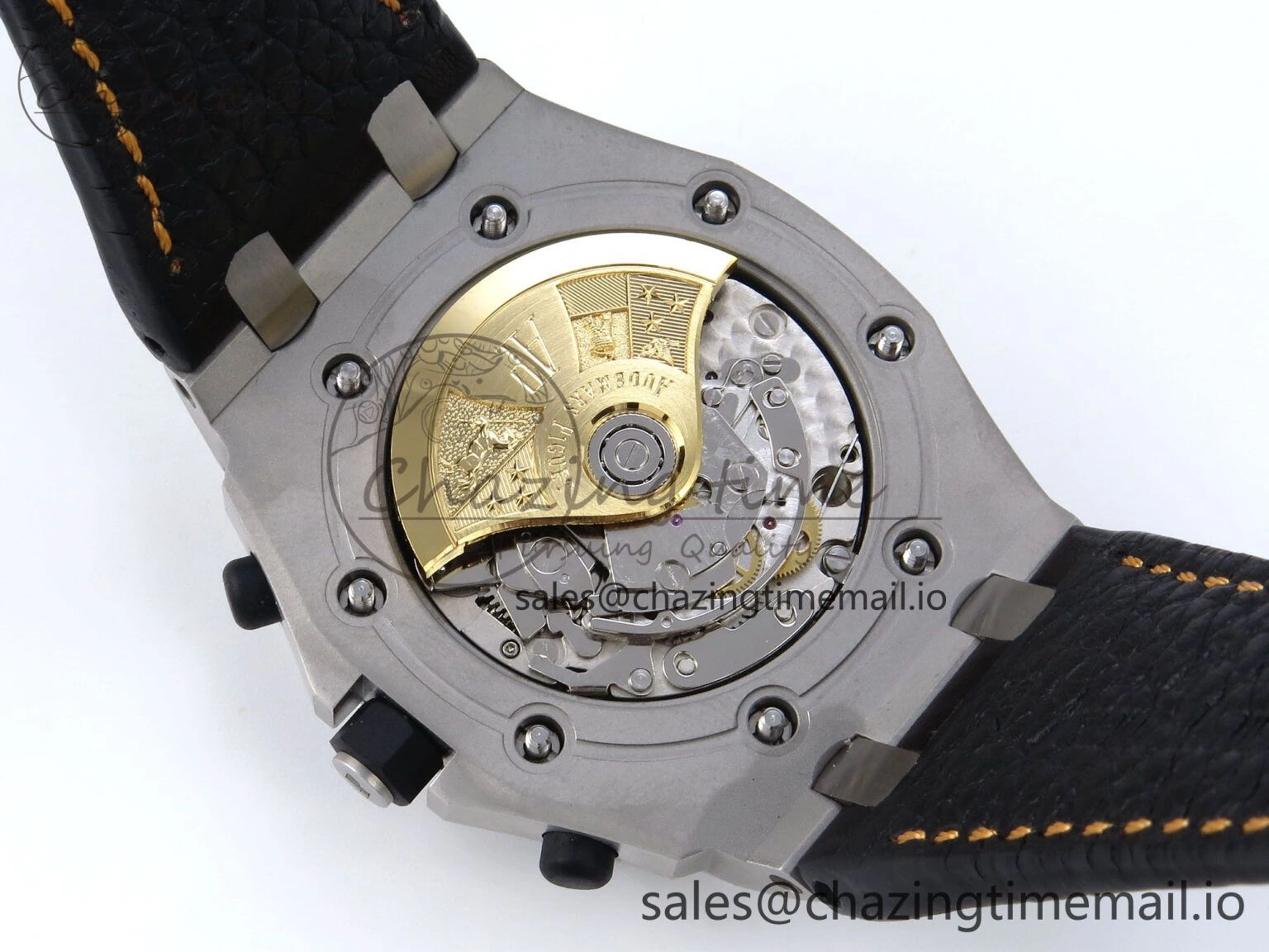 Royal Oak Offshore 42mm Volcano TKF Best Edition Black Dial on Black Leather Strap A7750