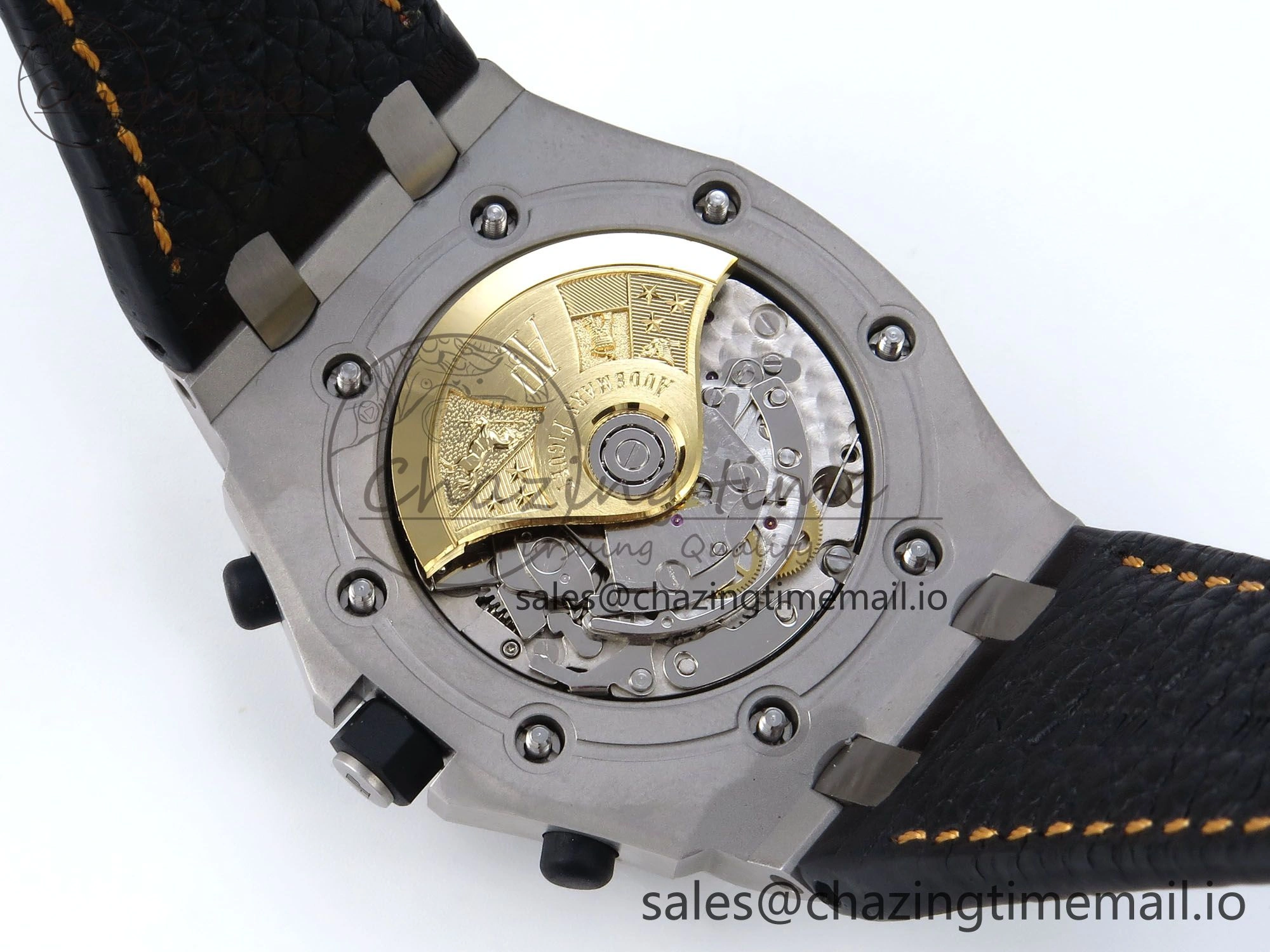 Royal Oak Offshore 42mm Volcano TKF Best Edition Black Dial on Black Leather Strap A7750