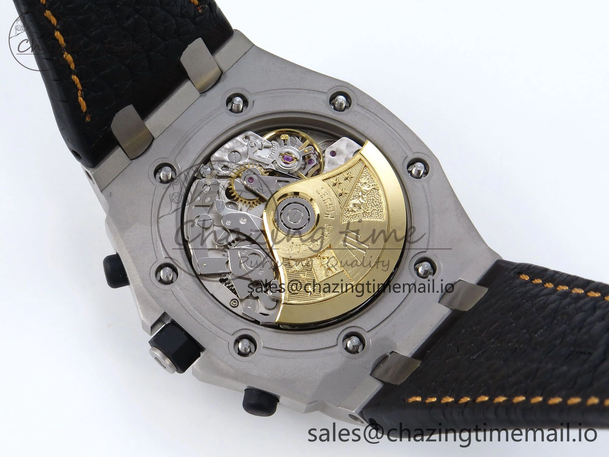 Royal Oak Offshore 42mm Volcano TKF Best Edition Black Dial on Black Leather Strap A7750
