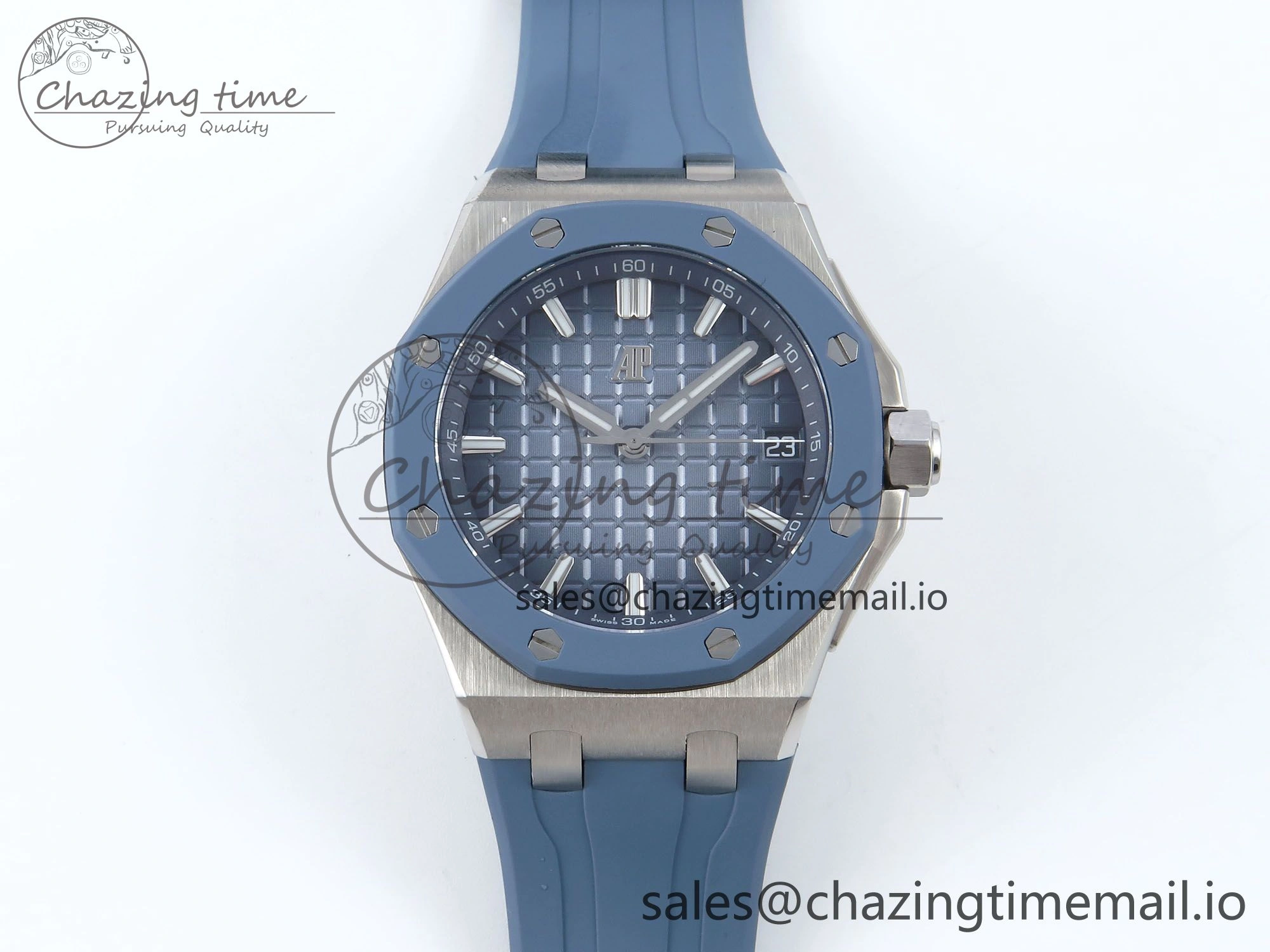 Royal Oak Offshore 43mm 15605SK APPF Best Edition Titanium Blue Dial on Blue Rubber Strap SA4302