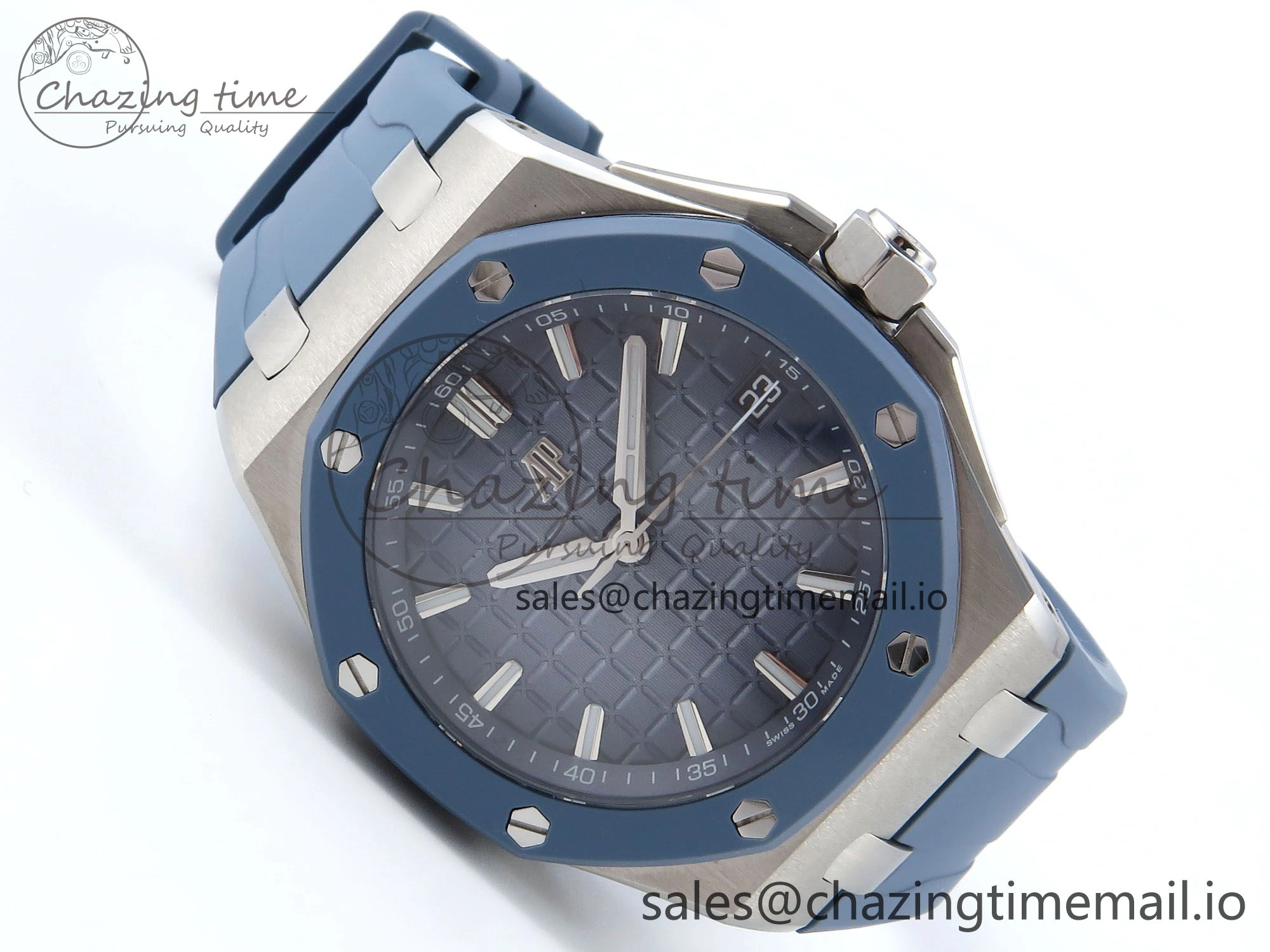 Royal Oak Offshore 43mm 15605SK APPF Best Edition Titanium Blue Dial on Blue Rubber Strap SA4302