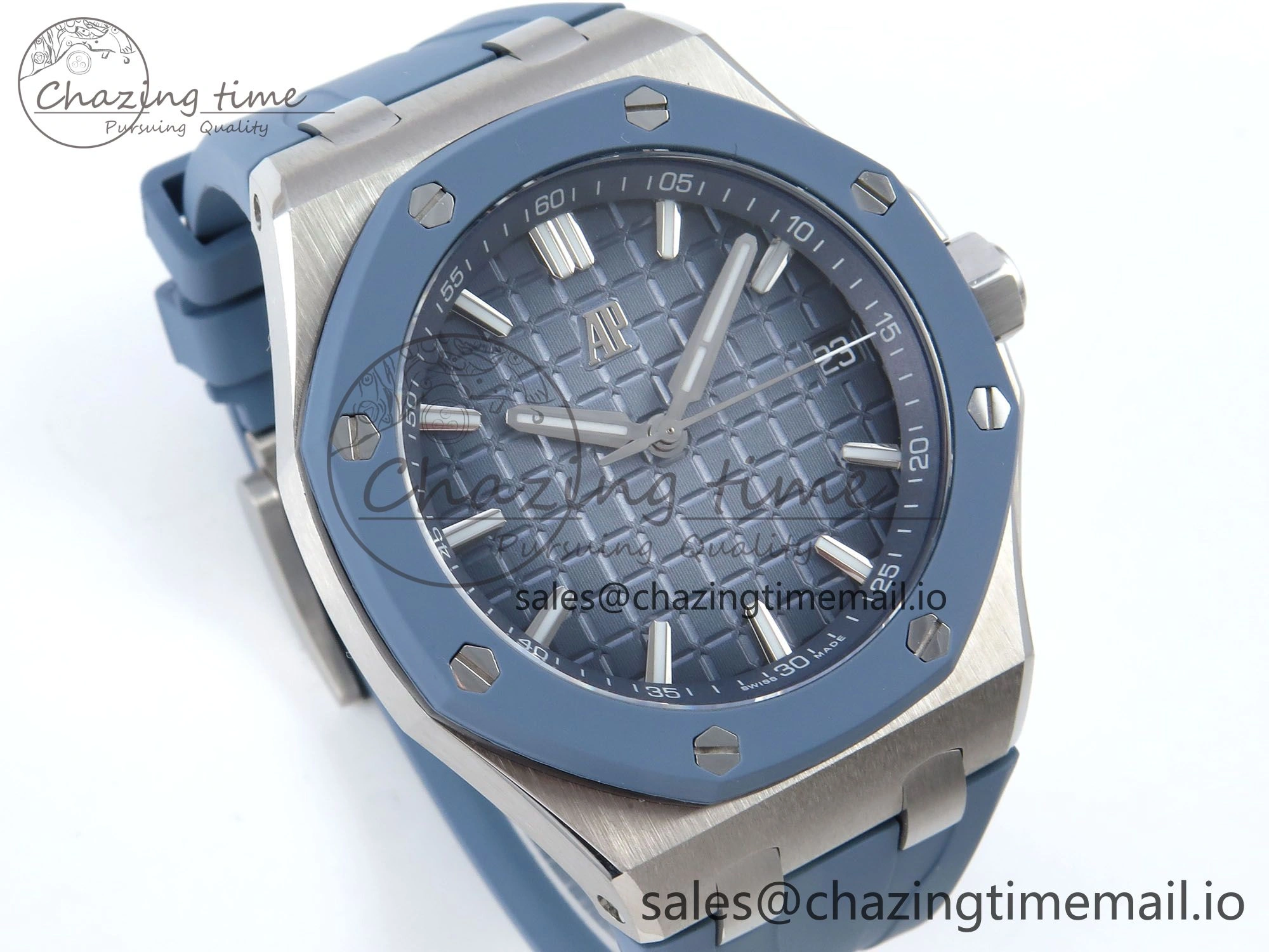 Royal Oak Offshore 43mm 15605SK APPF Best Edition Titanium Blue Dial on Blue Rubber Strap SA4302