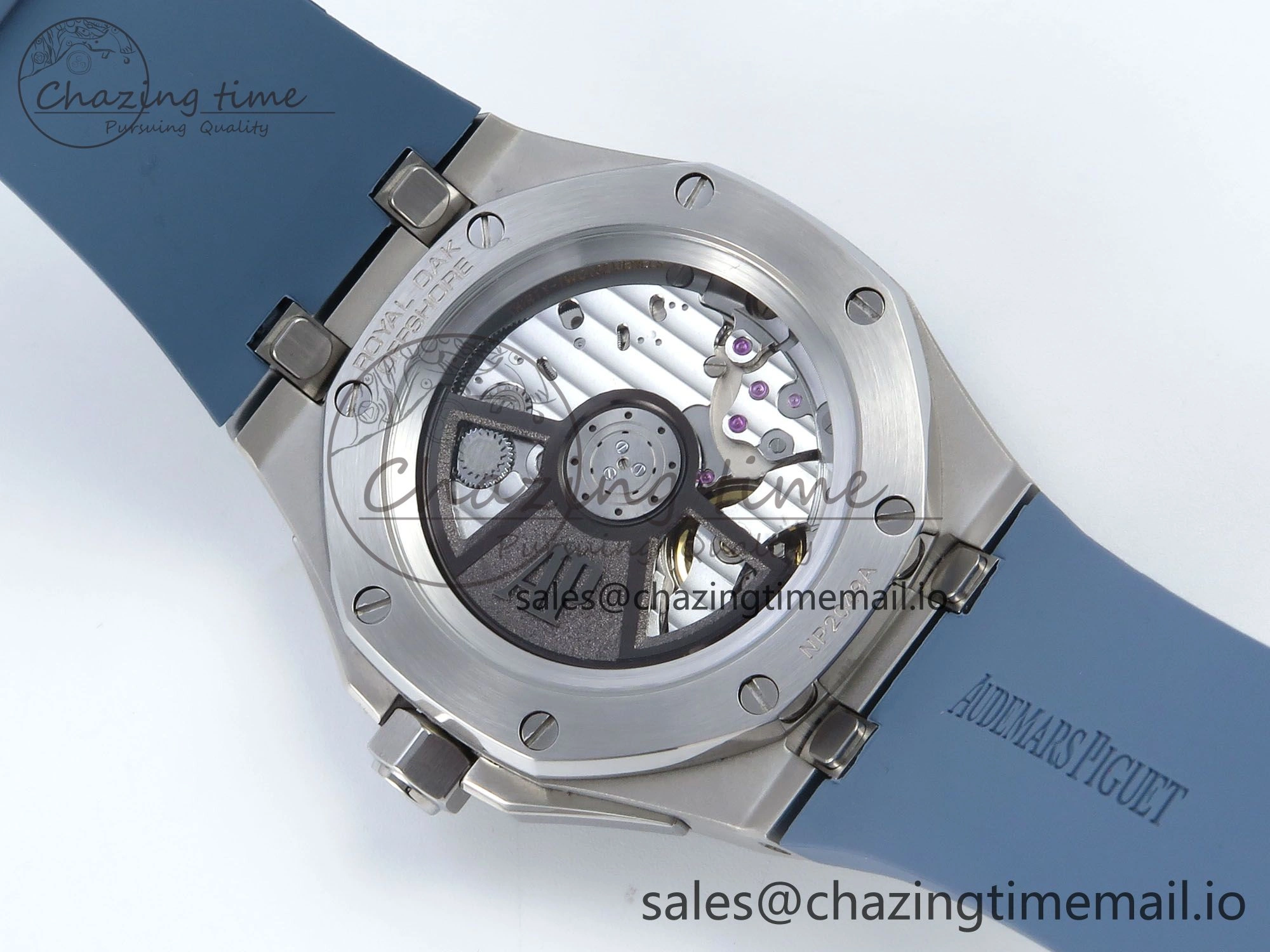 Royal Oak Offshore 43mm 15605SK APPF Best Edition Titanium Blue Dial on Blue Rubber Strap SA4302