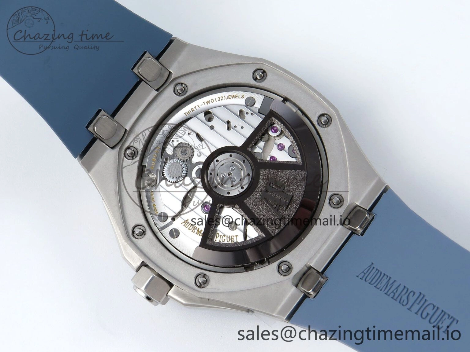 Royal Oak Offshore 43mm 15605SK APPF Best Edition Titanium Blue Dial on Blue Rubber Strap SA4302