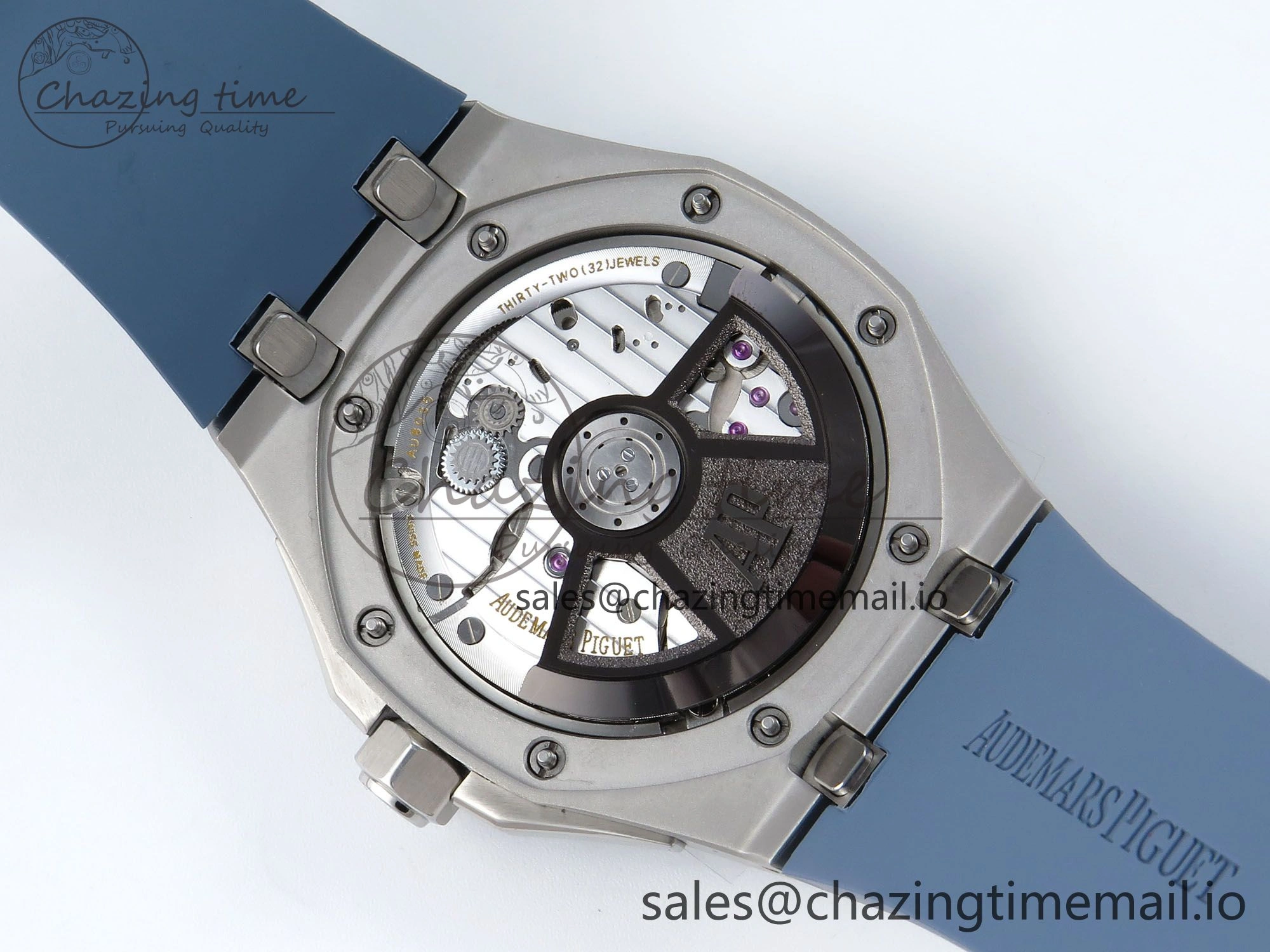 Royal Oak Offshore 43mm 15605SK APPF Best Edition Titanium Blue Dial on Blue Rubber Strap SA4302