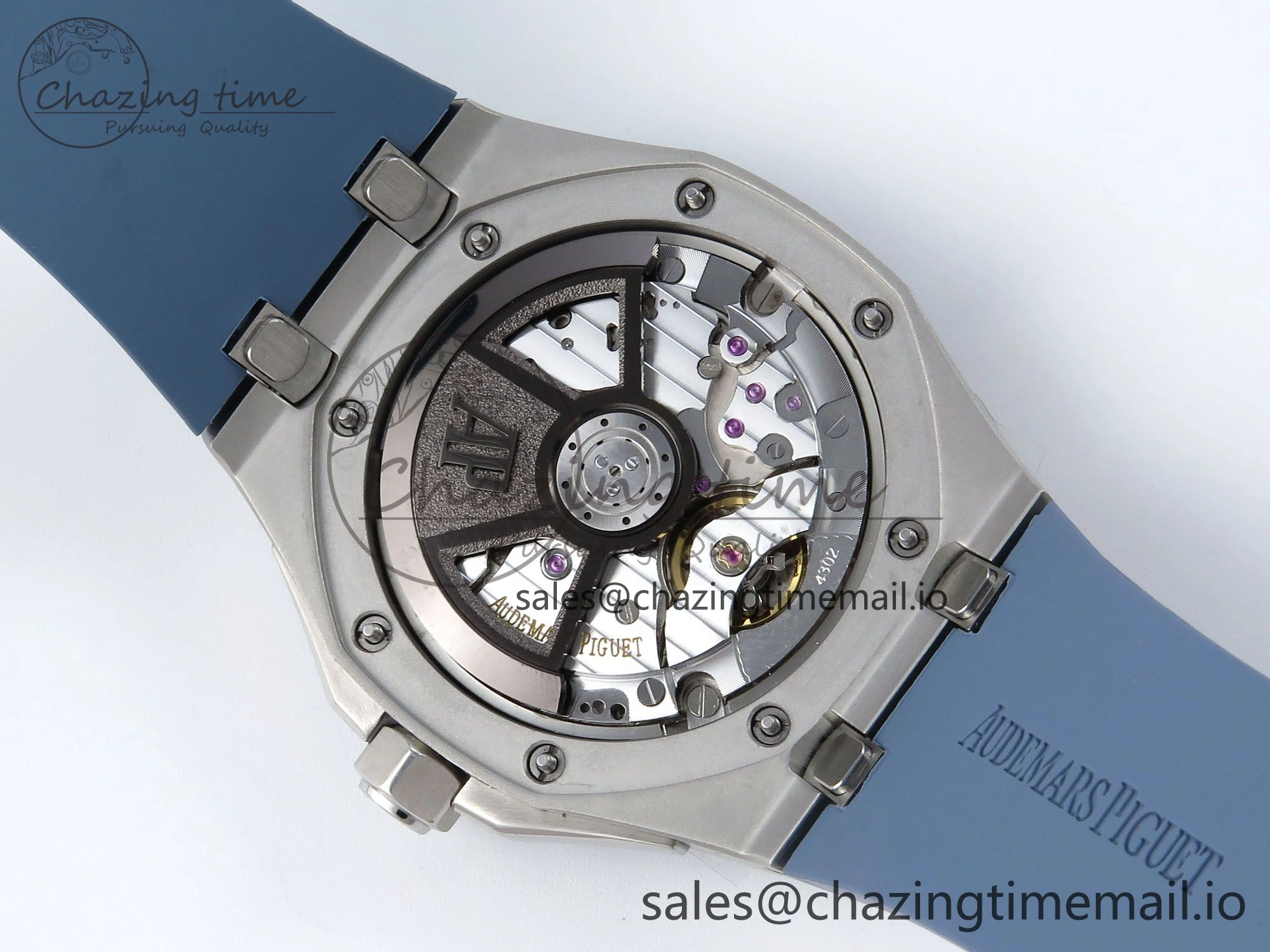 Royal Oak Offshore 43mm 15605SK APPF Best Edition Titanium Blue Dial on Blue Rubber Strap SA4302