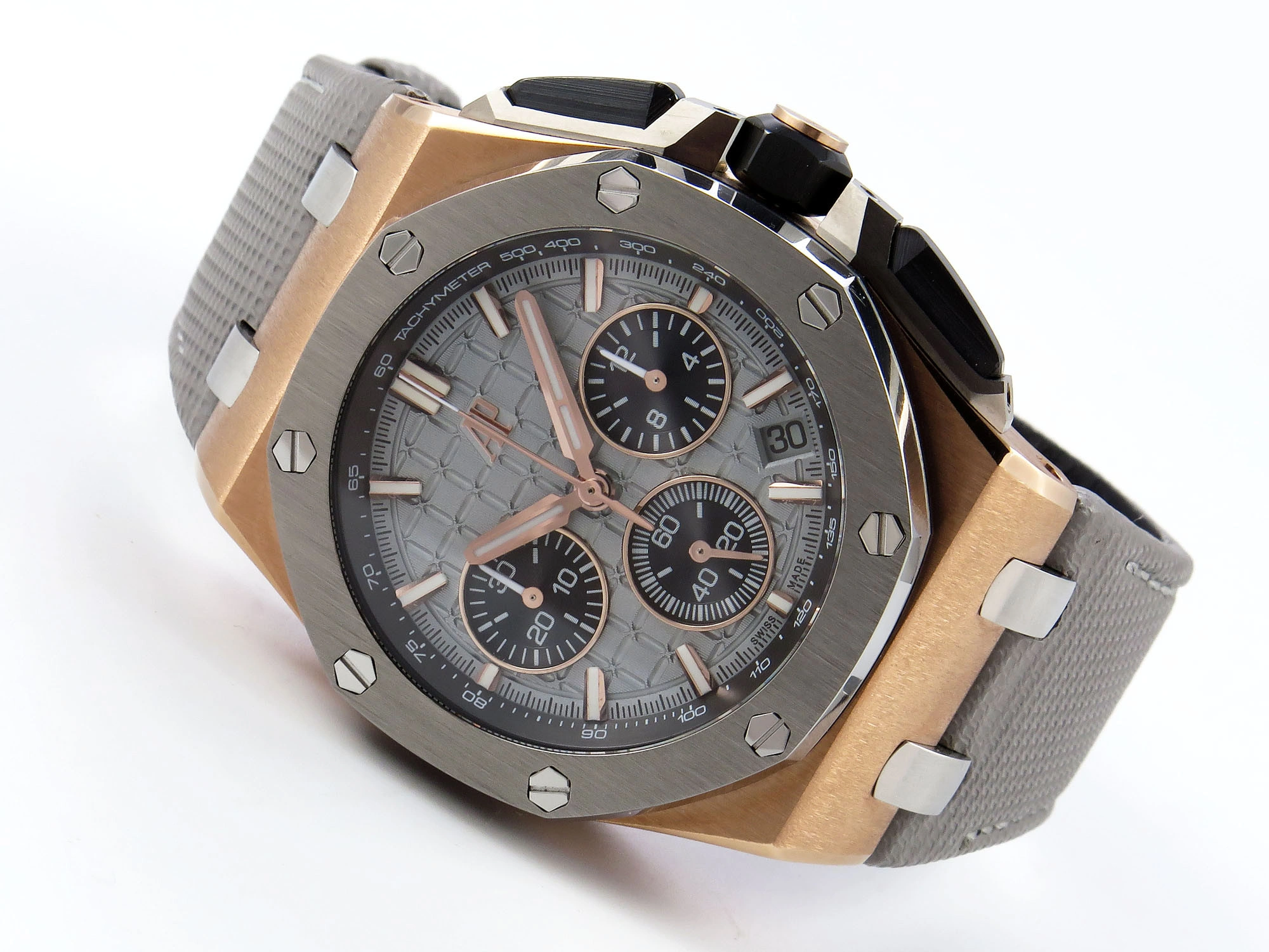 Royal Oak Offshore 43mm 26420oi RG Titanium APPF Best Edition Gray Dial on Gray Nylon Strap A4401