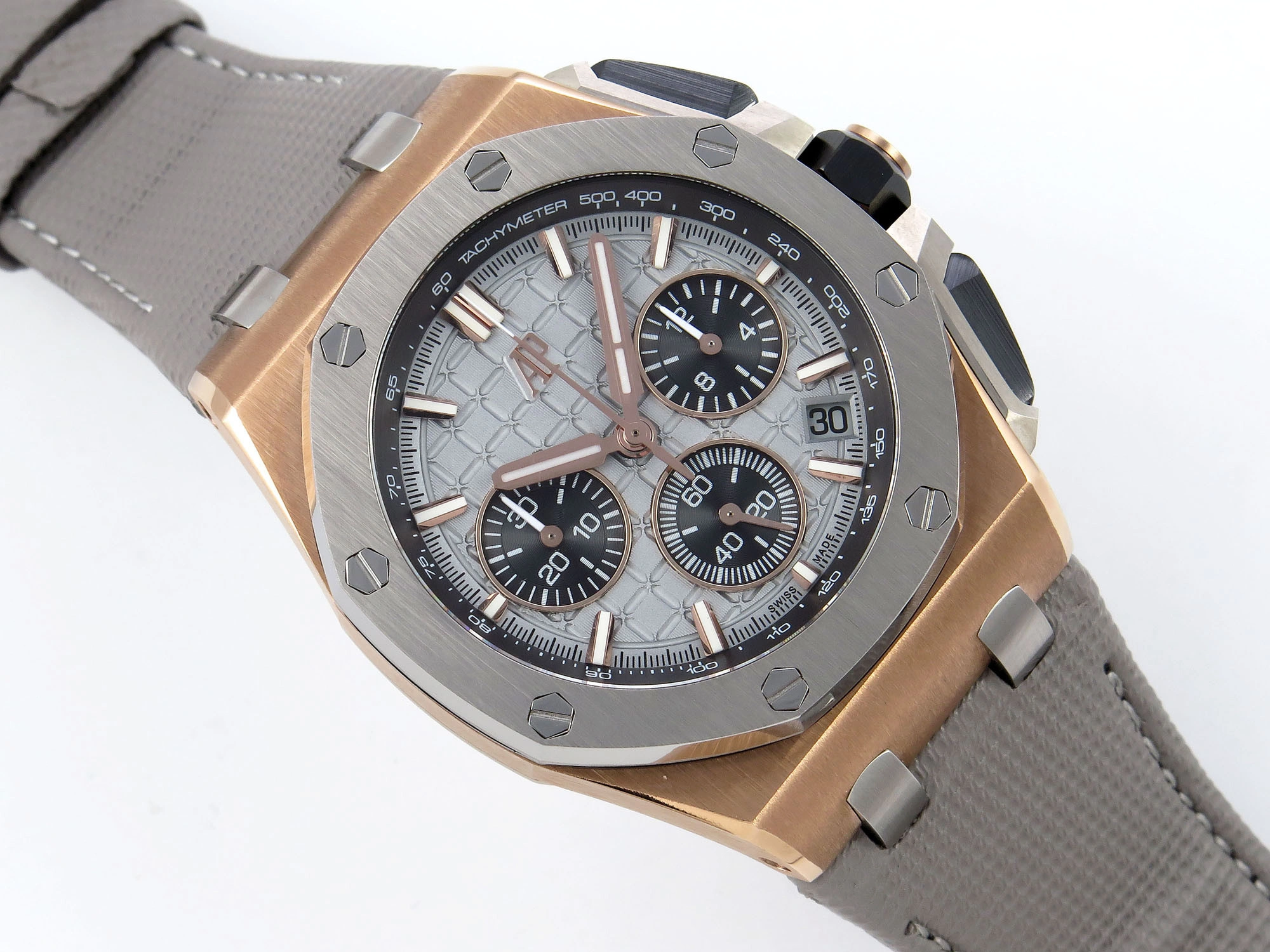 Royal Oak Offshore 43mm 26420oi RG Titanium APPF Best Edition Gray Dial on Gray Nylon Strap A4401
