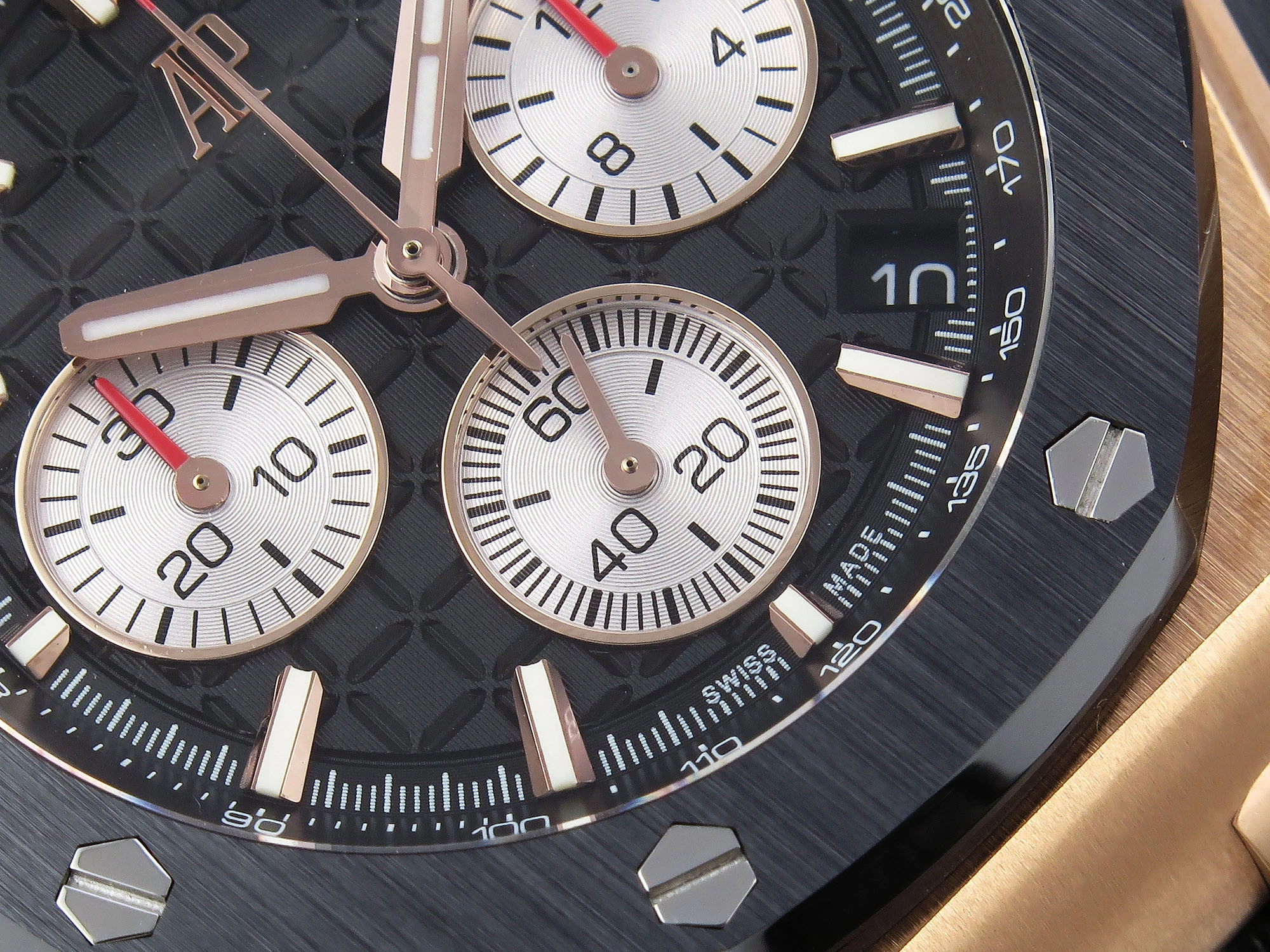 Royal Oak Offshore 43mm 26420ro RG APPF Best Edition Black Dial on Black Leather Strap A4401