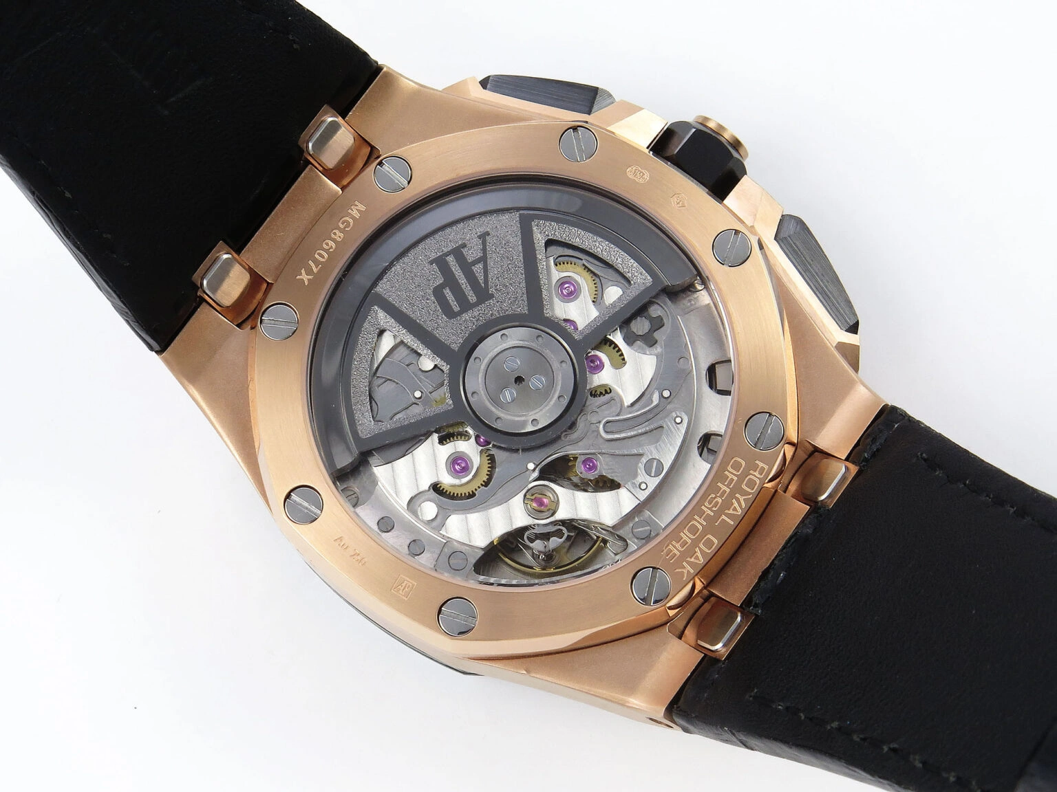 Royal Oak Offshore 43mm 26420ro RG APPF Best Edition Black Dial on Black Leather Strap A4401